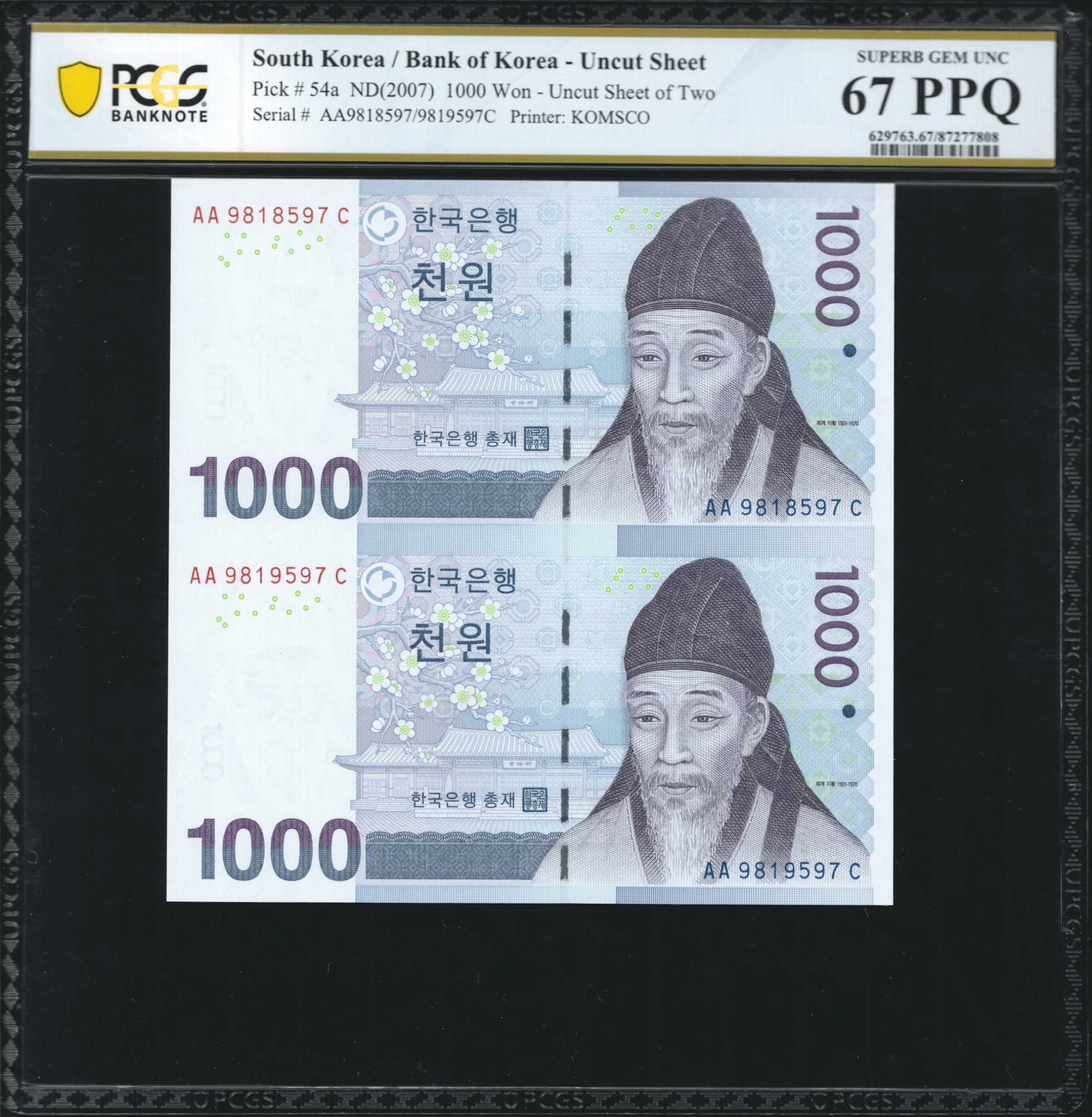  No date No sig Prefix/suffix AA/A - FL/L 7-digit s/n Intro: 22 01 2007 