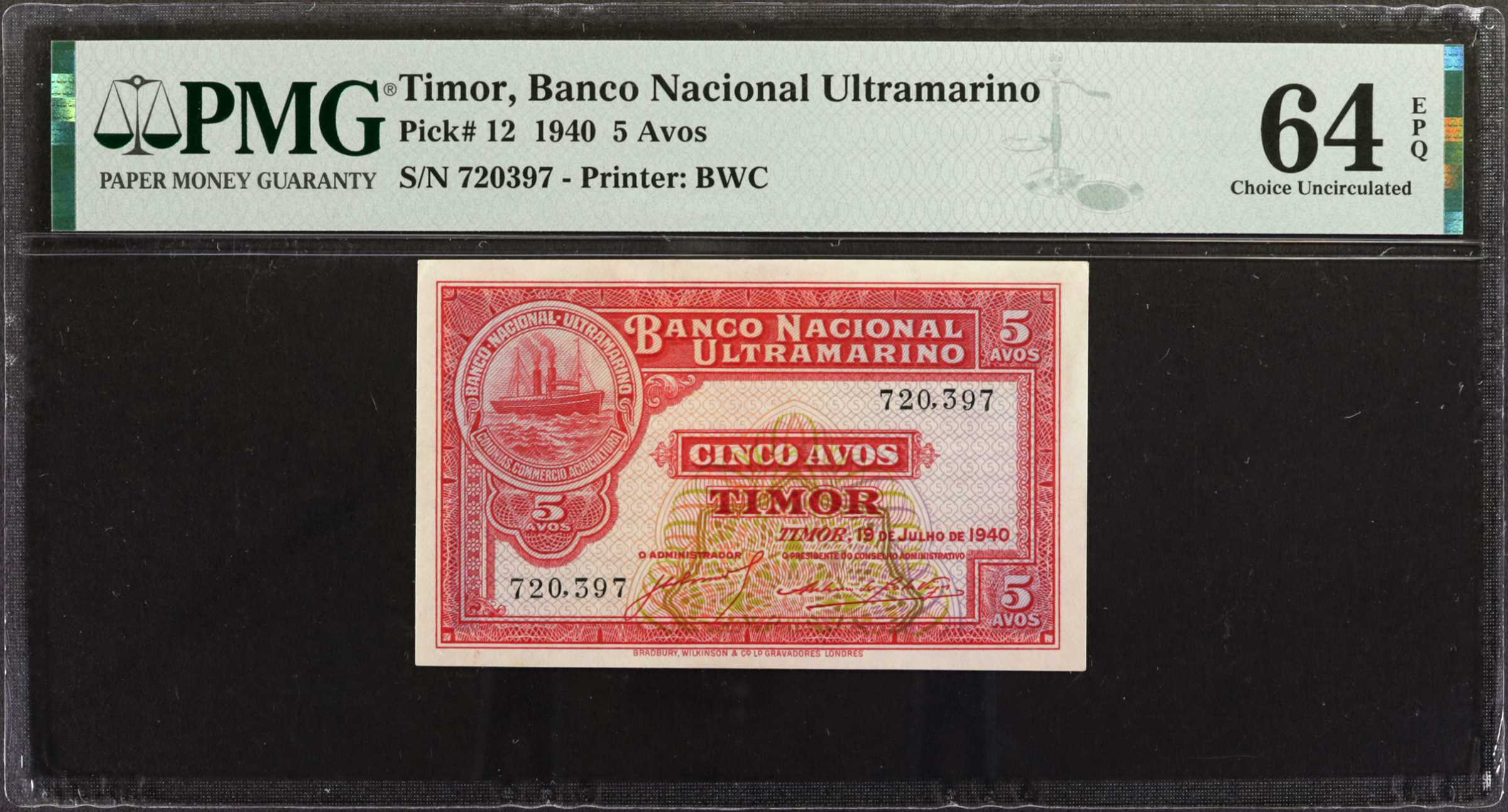 image for: Timor  5 avos (B110ap)