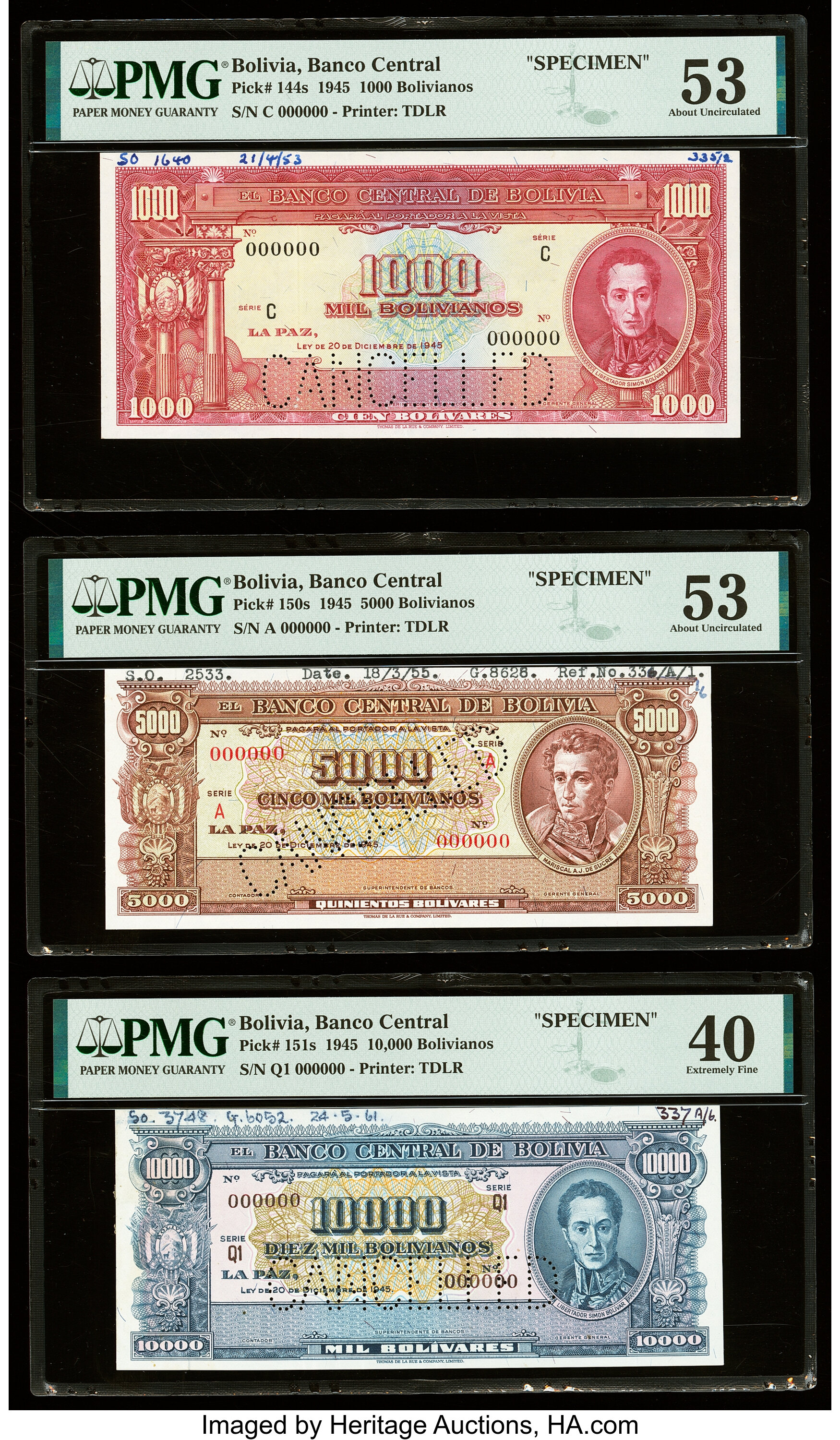 image for: Bolivia  10,000 bolivianos = 1,000 bol?vares(B340is2)