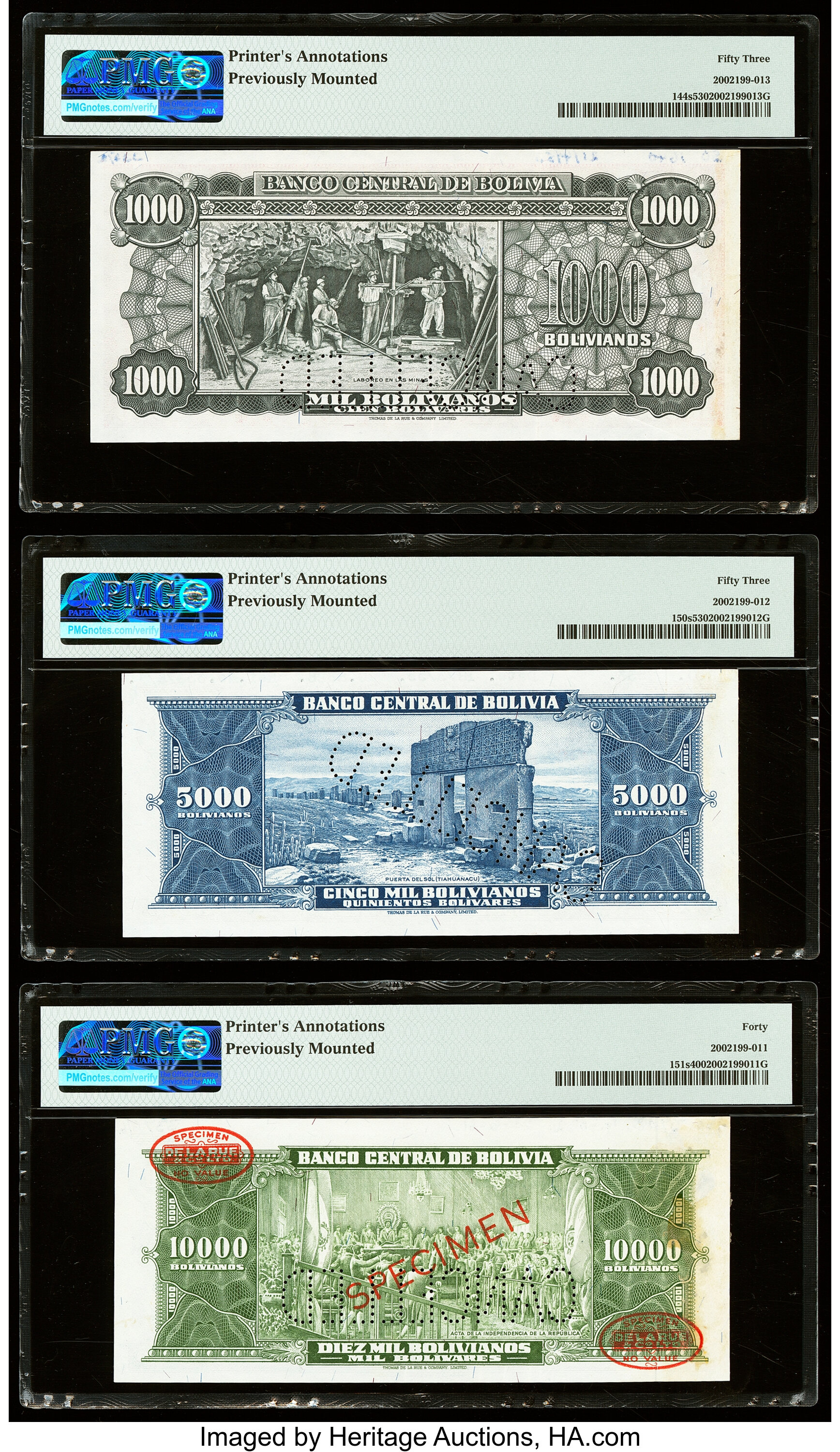 image for: Bolivia  10,000 bolivianos = 1,000 bol?vares(B340k)