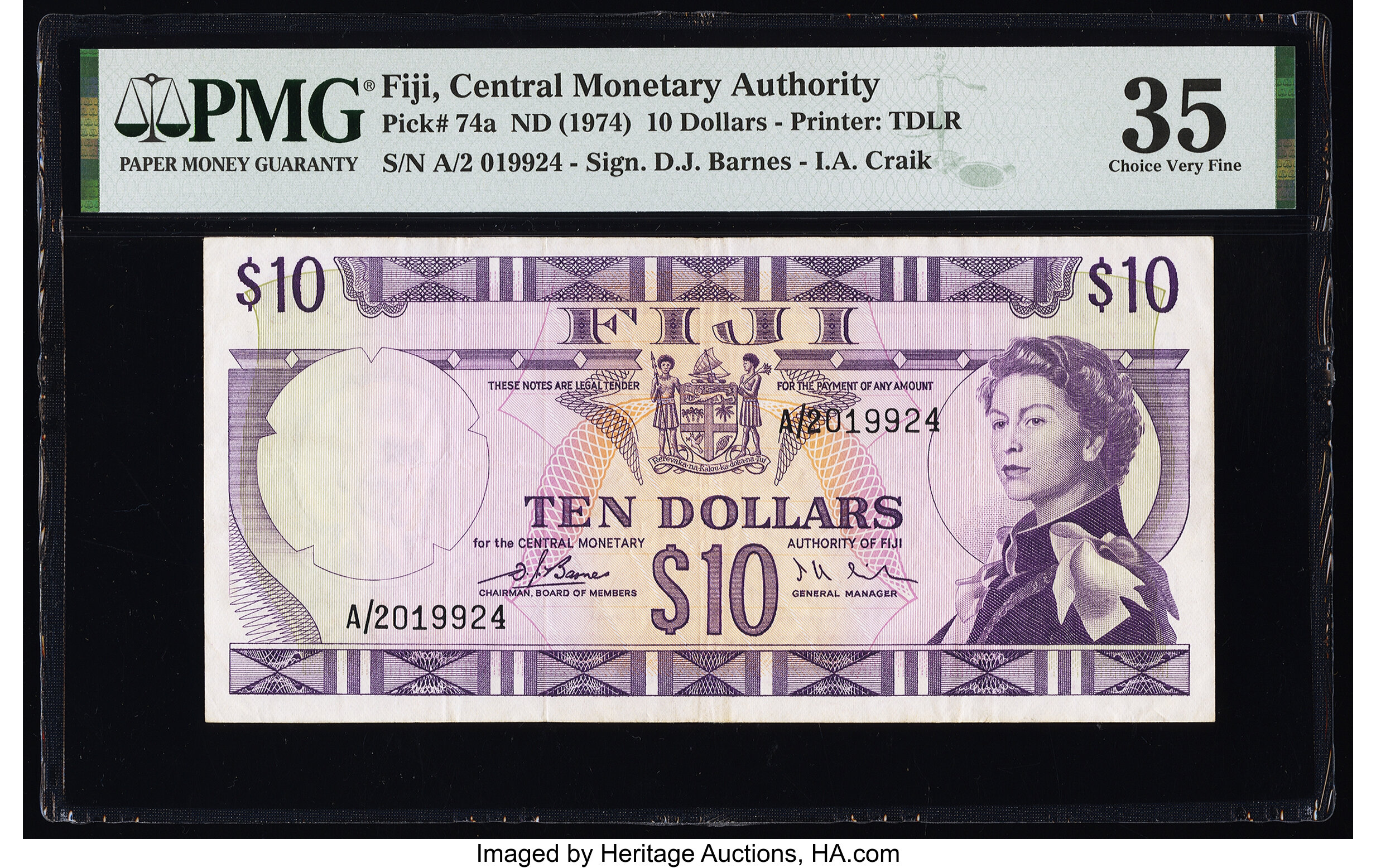 image for: Fiji  10 dollars (B405b)