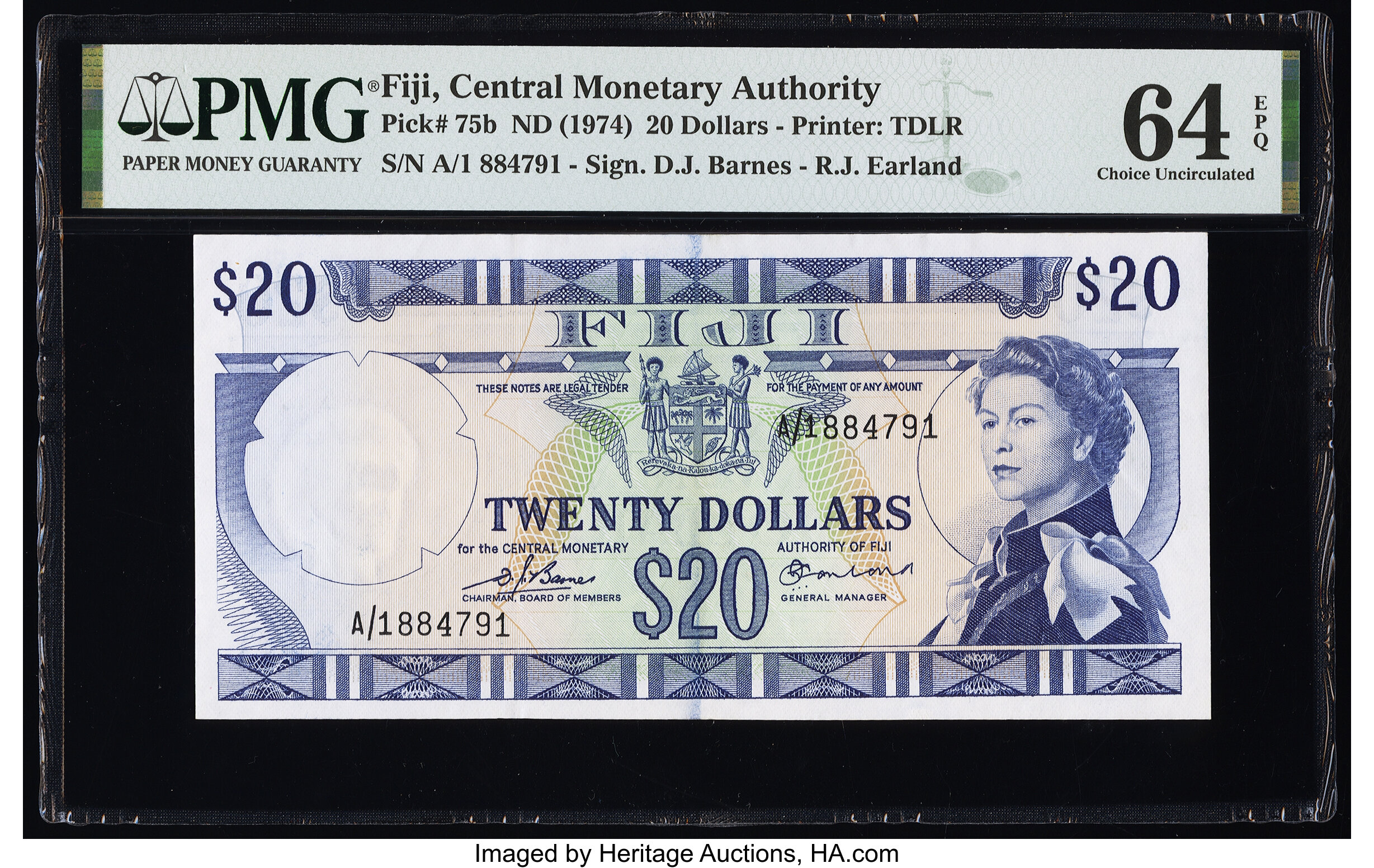 image for: Fiji  20 dollars (B406a)
