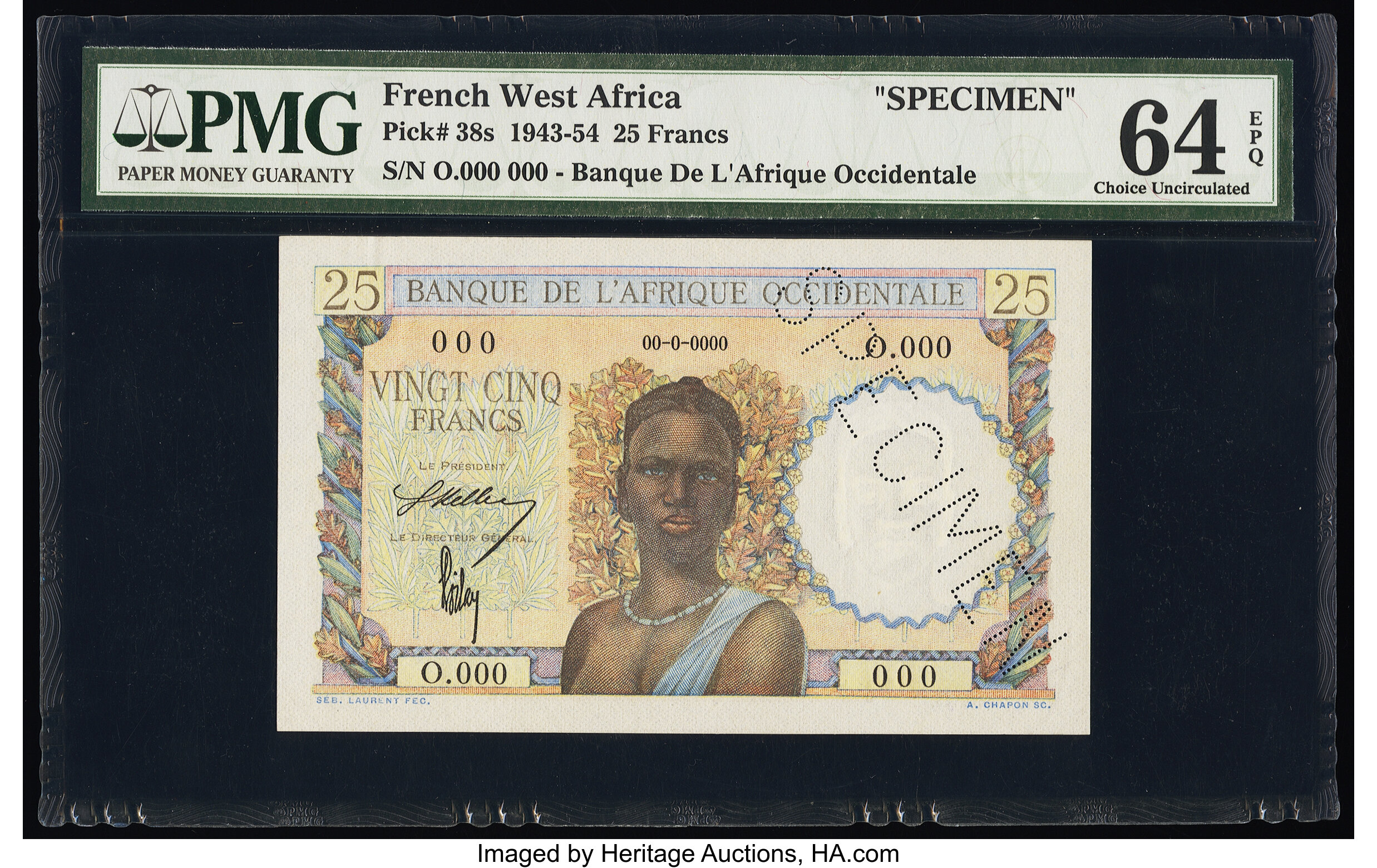 image for: French West Africa  25 francs(B122n)