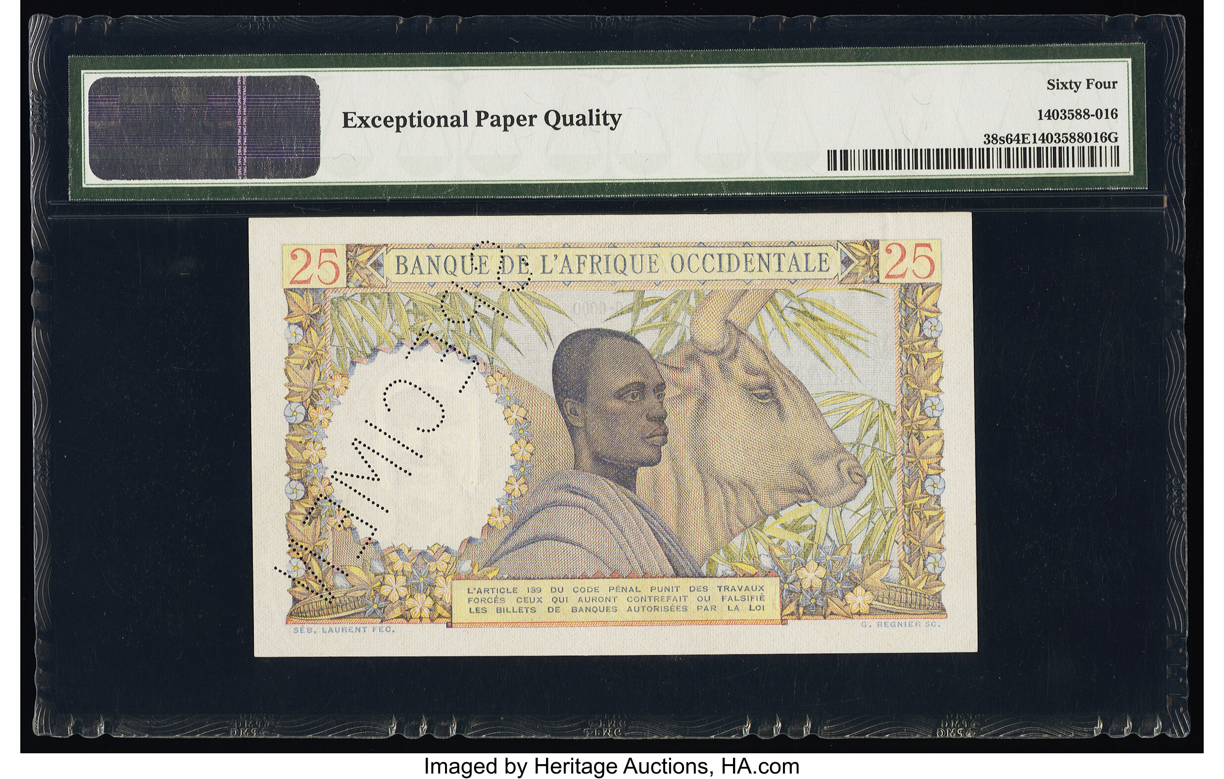 image for: French West Africa  25 francs(B122n)