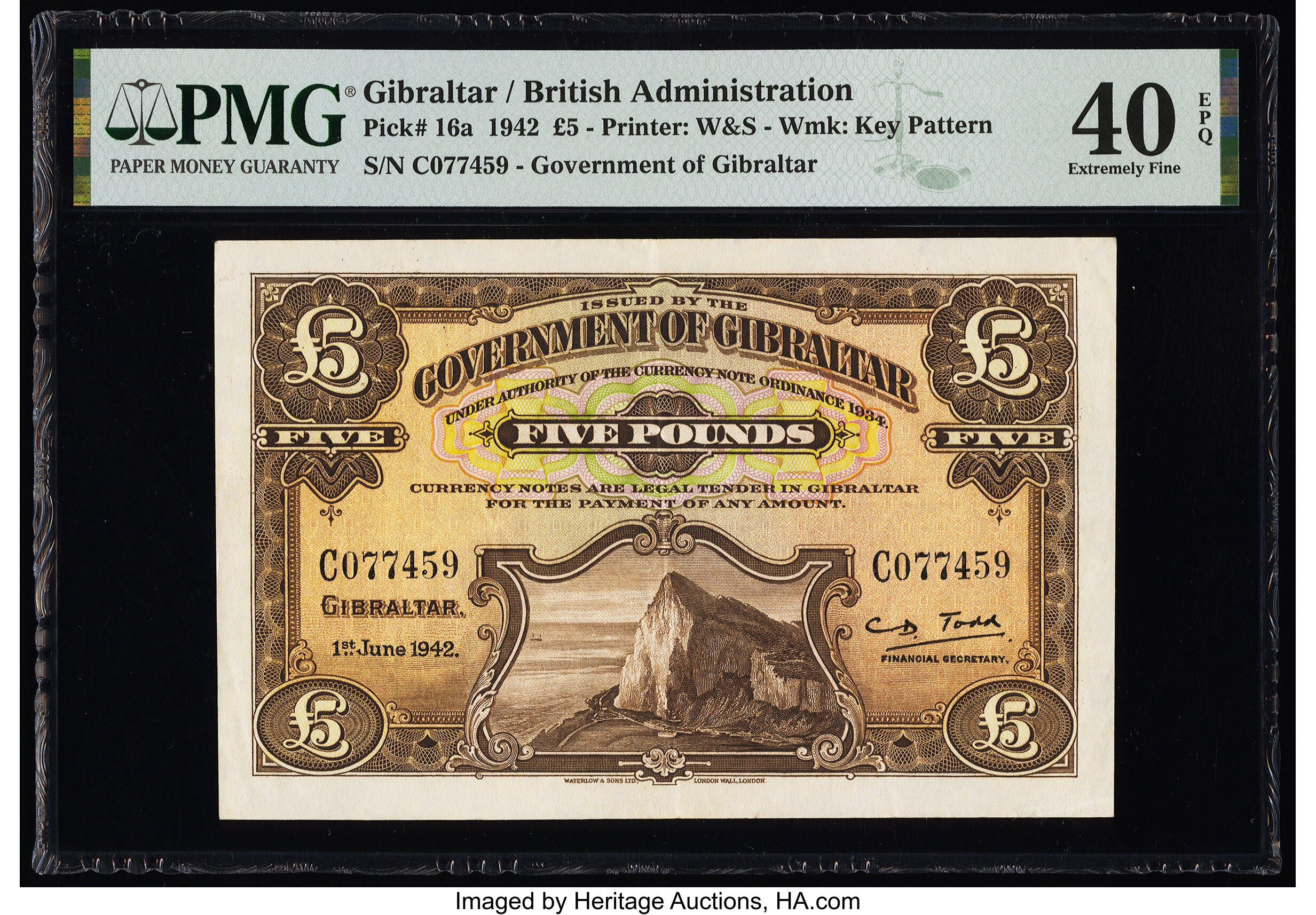 image for: Gibraltar  5 pounds (B114b)
