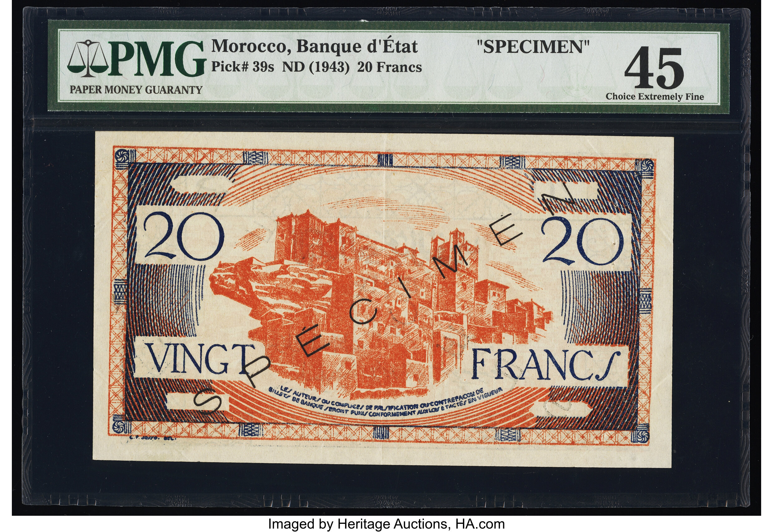 image for: Morocco  20 francs(B225as)