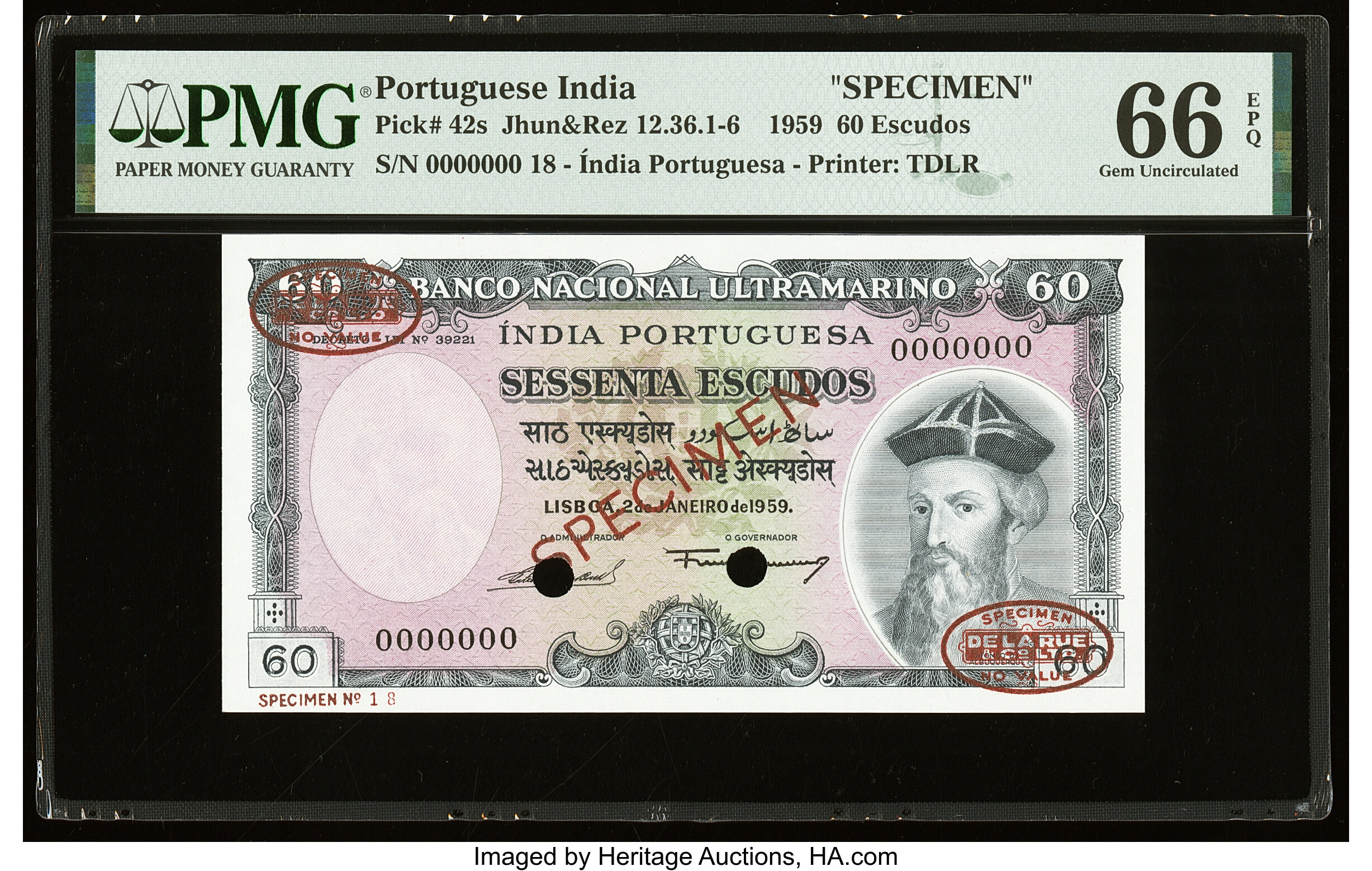image for: Portuguese India  60 escudos(B331c)