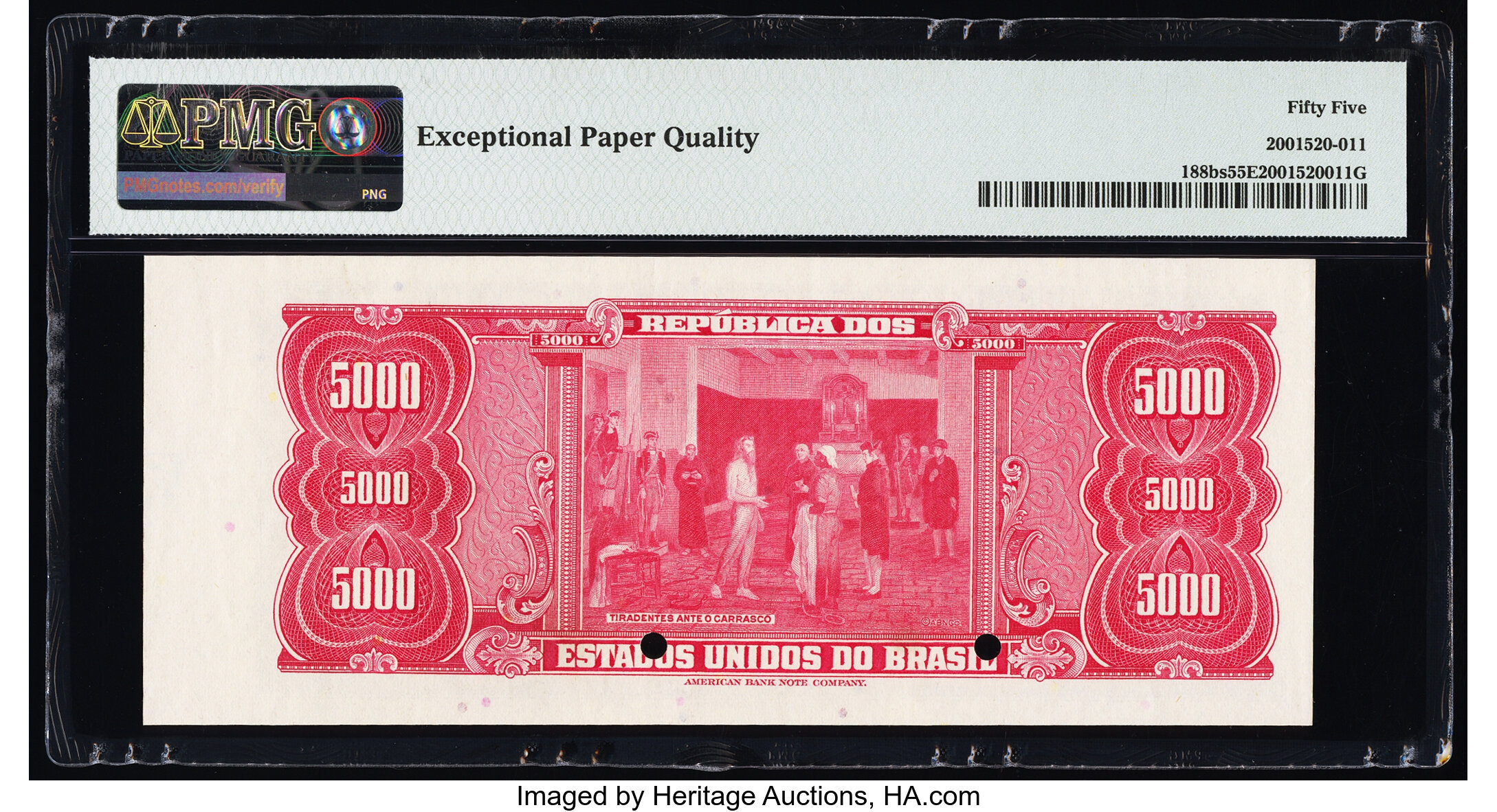 image for: Brazil  5 cruzeiros novos on 5,000 cruzeiros (B808b)