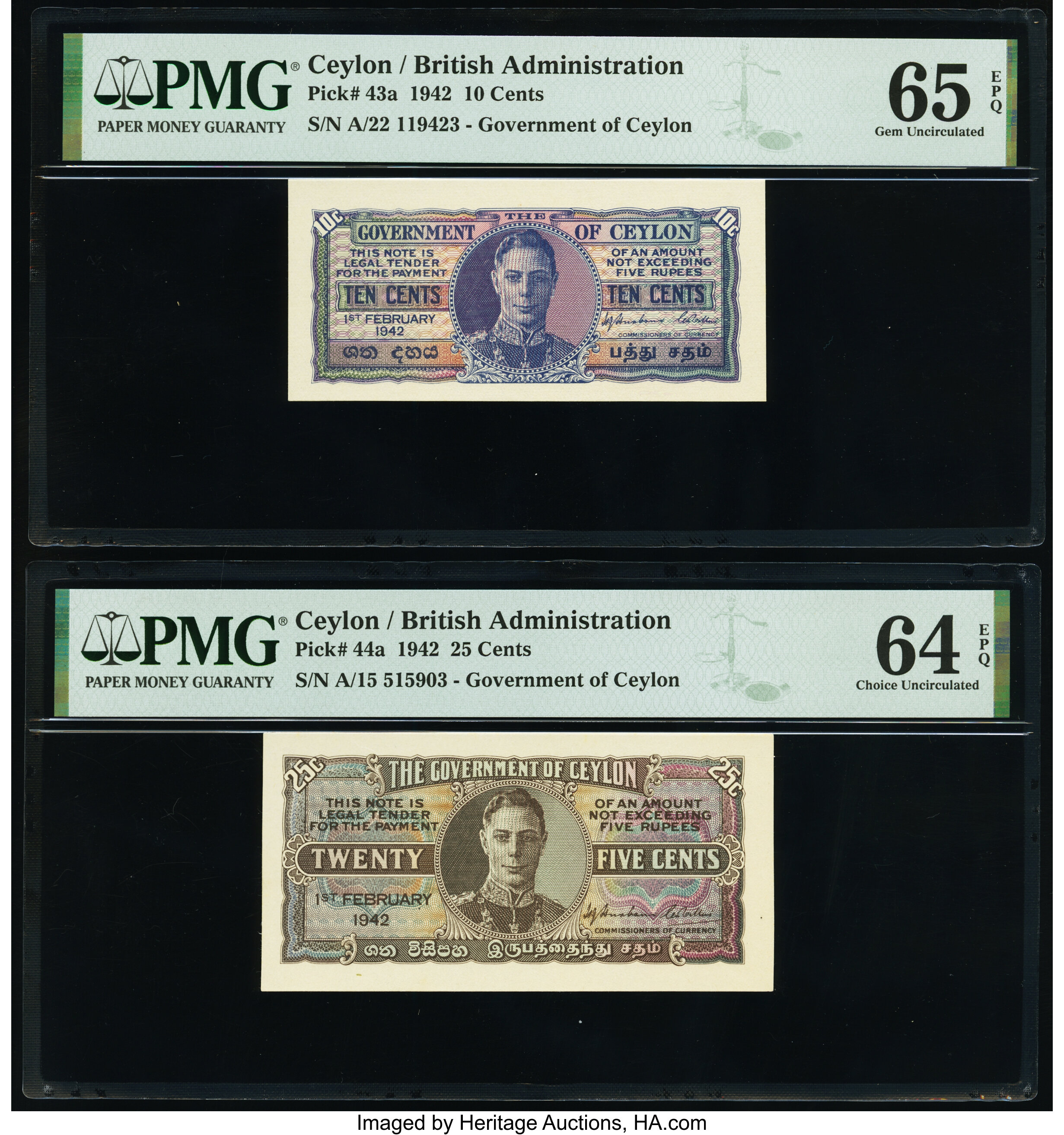 image for: Ceylon  25 cents (B238f)