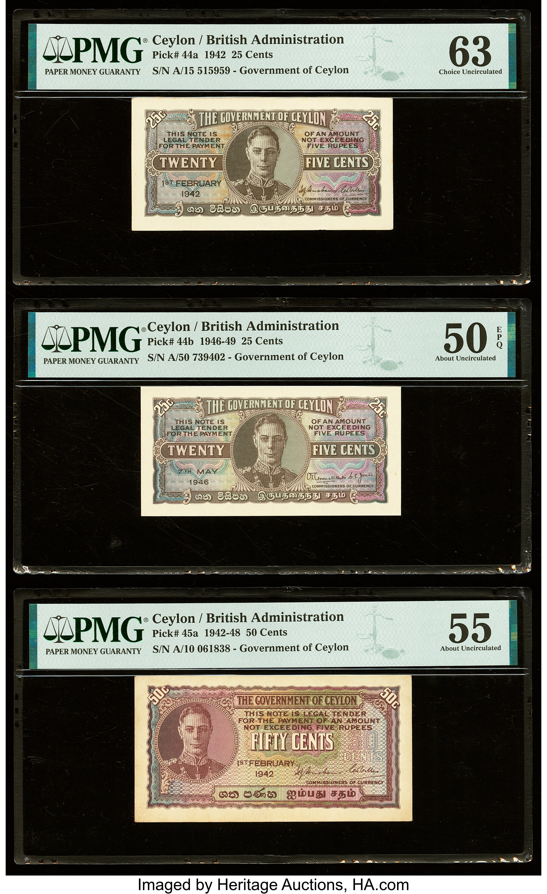 image for: Ceylon  25 cents (B238a)