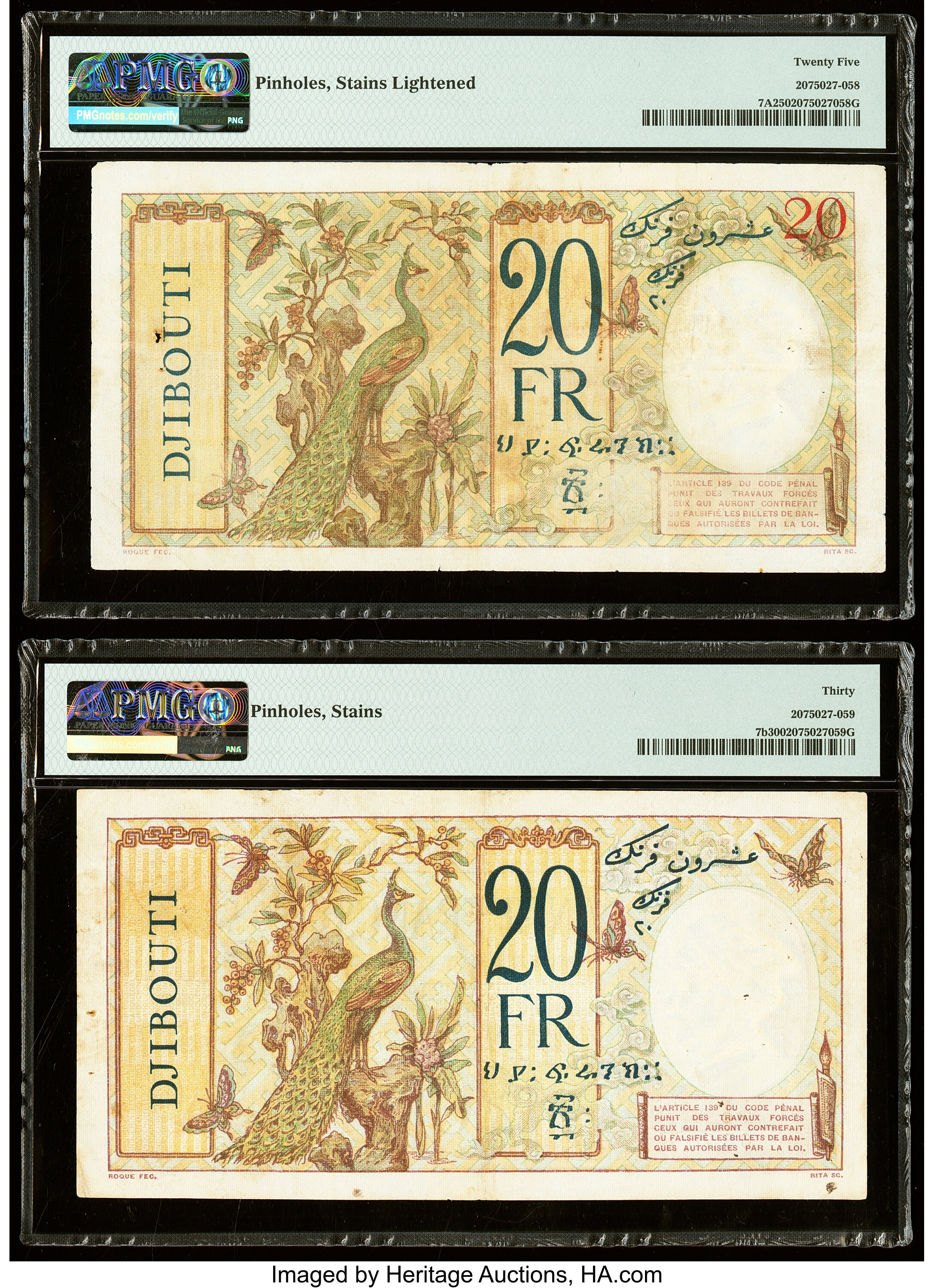 image for: French Somaliland  20 francs (B109b)