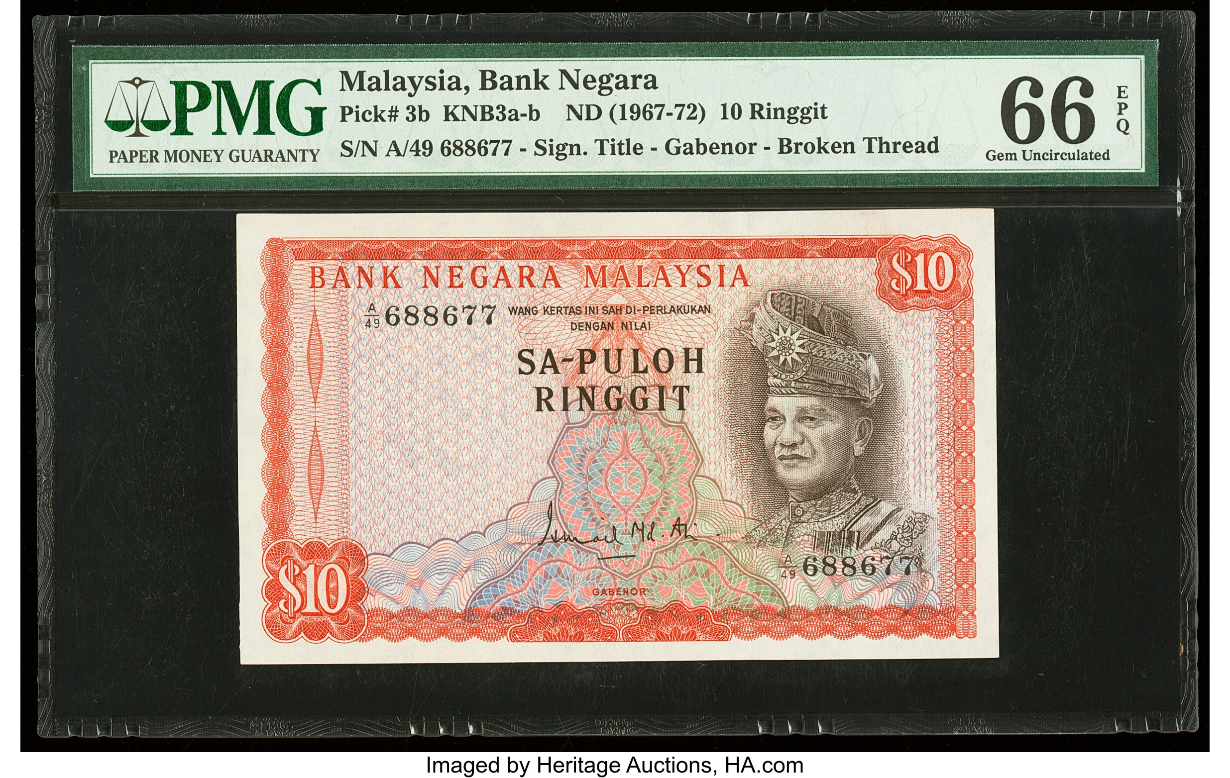 20-60代からのファッション通販  Bank Negara red Horizontal B103as1,P3 ringgit 10 Malaysia 財布・ケース・小物入れ