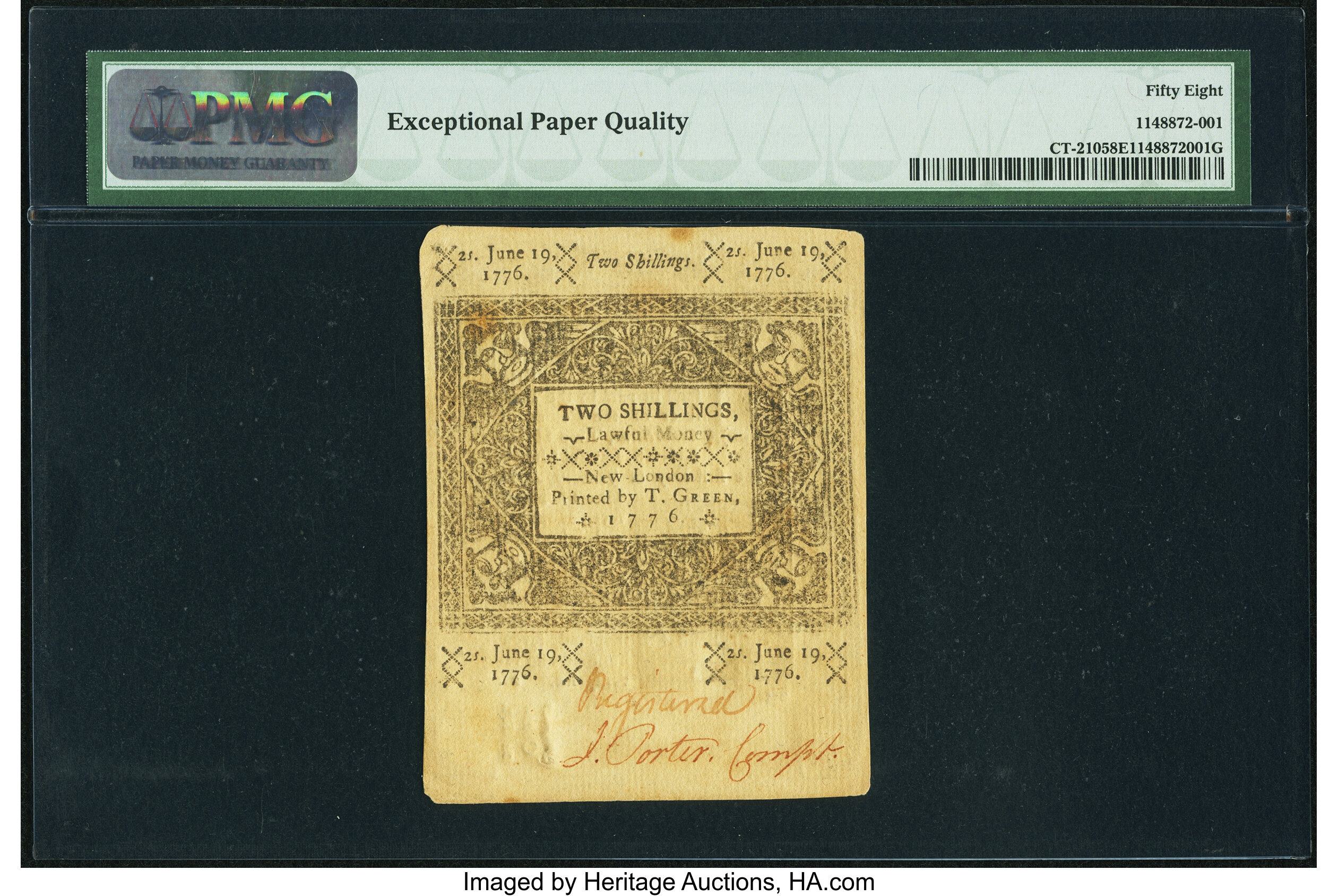 image for: Connecticut June 19, 1776 2s PMG Choice About Unc 58 EPQ....