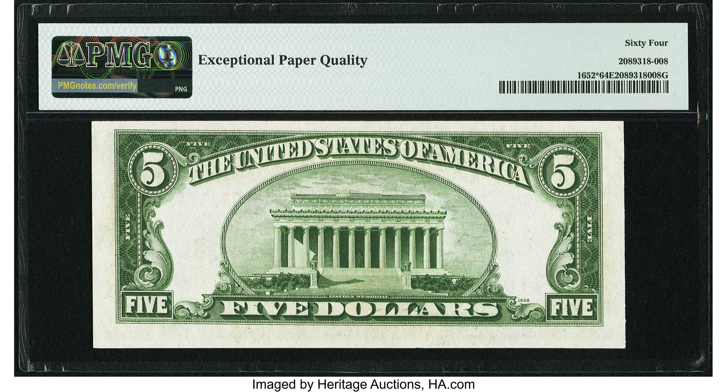 image for: Fr. 1652* $5 1934B Silver Certificate Star. PMG Choice Uncirculated 64 EPQ....