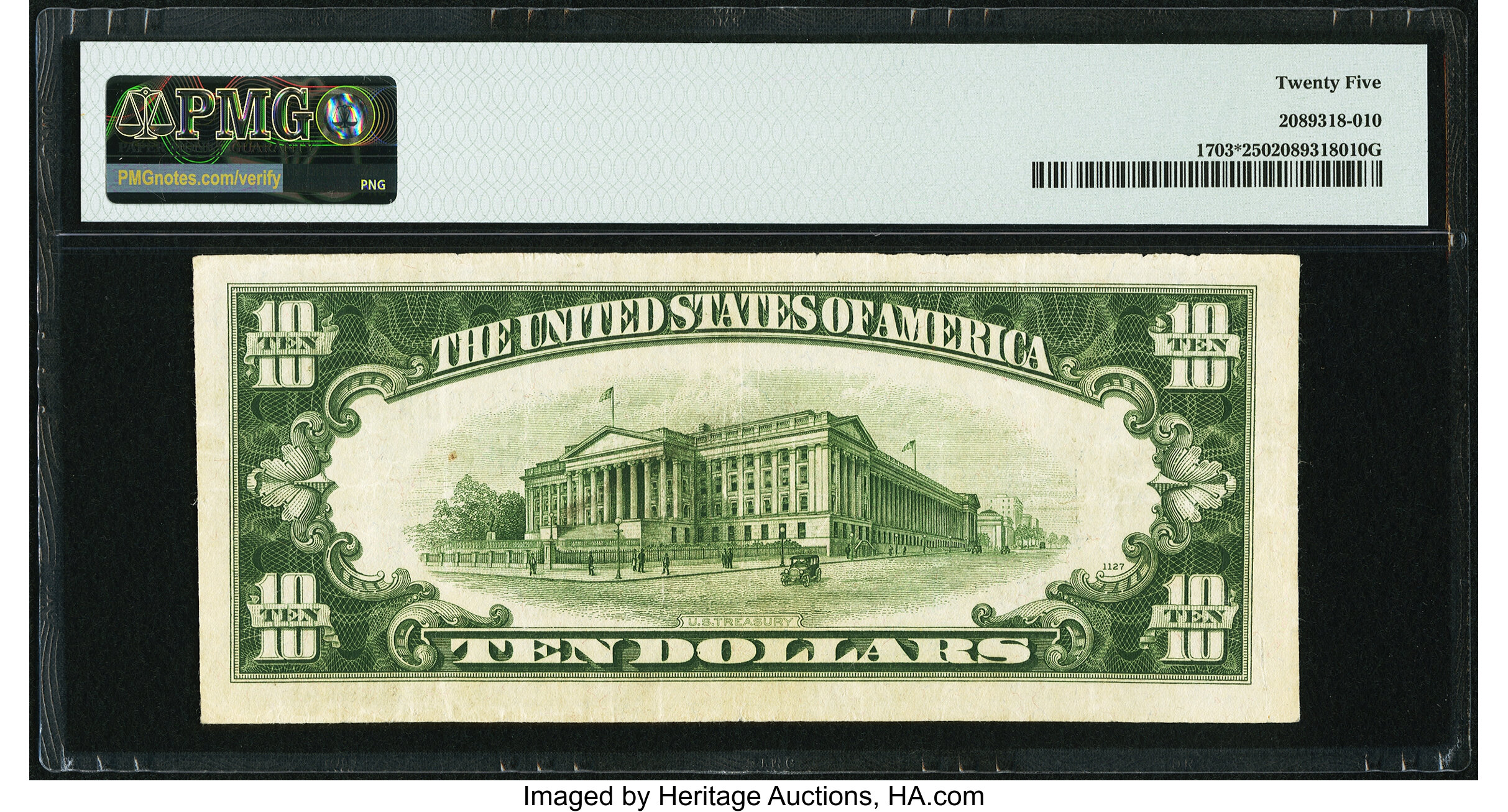 image for: Fr. 1703* $10 1934B Silver Certificate Star. PMG Very Fine 25....