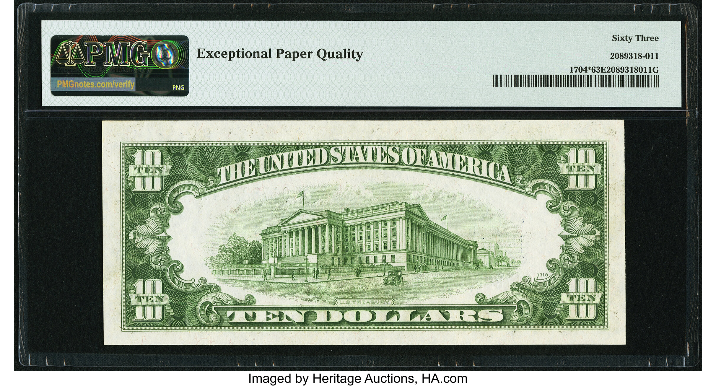 image for: Fr. 1704* $10 1934C Silver Certificate Star. PMG Choice Uncirculated 63 EPQ....