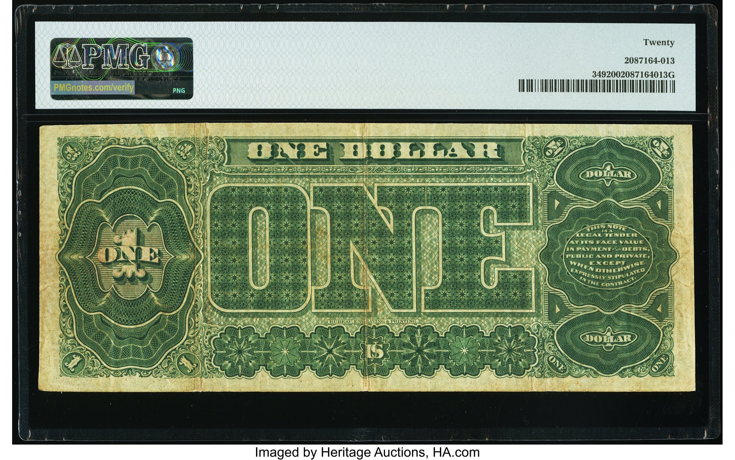 image for: Fr. 349 $1 1890 Treasury Note PMG Very Fine 20....