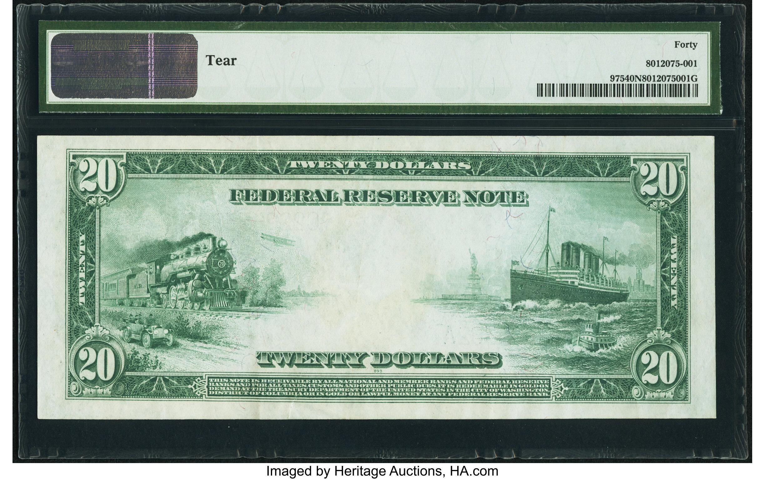 image for: Fr. 975 $20 1914 Federal Reserve Note PMG Extremely Fine 40 Net....