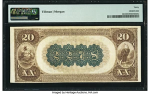 image for: Pittsburgh, PA - $20 1882 Brown Back Fr. 501 The Duquesne National Bank Ch. # (E)2278 PMG Very Fine 30....