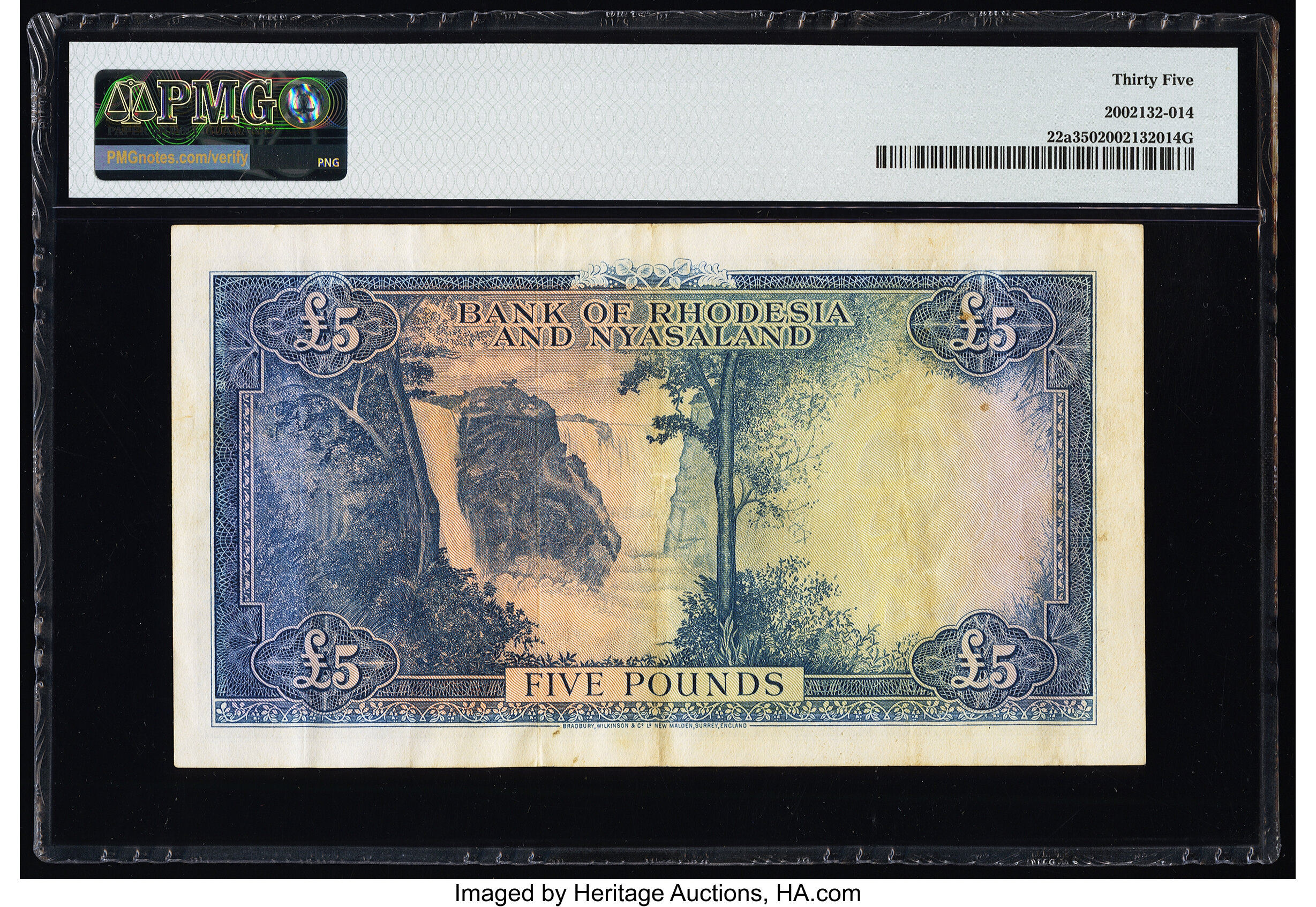 image for: Rhodesia and Nyasaland  5 pounds(B103a7as)