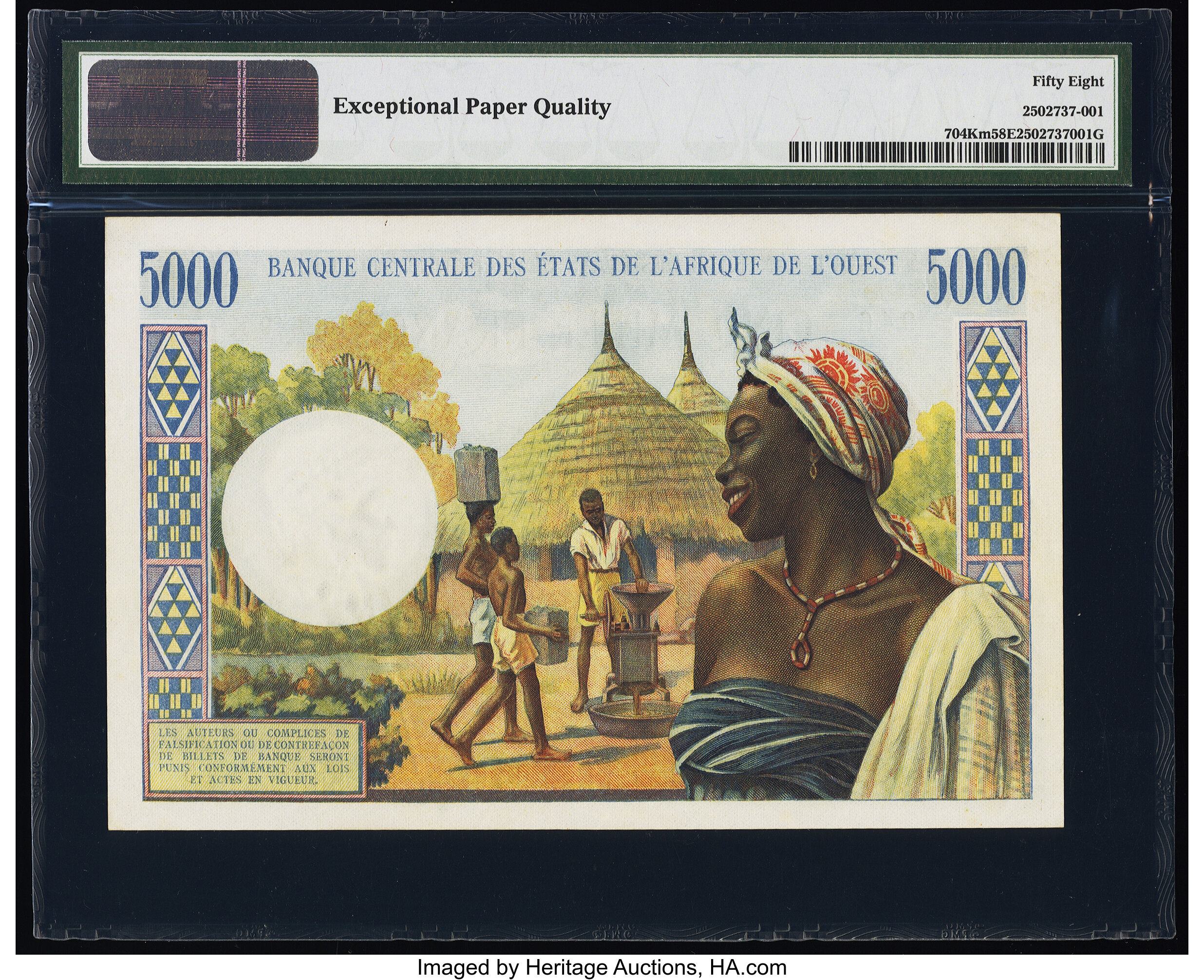 image for: West African States  5,000 francs (B109Ki)
