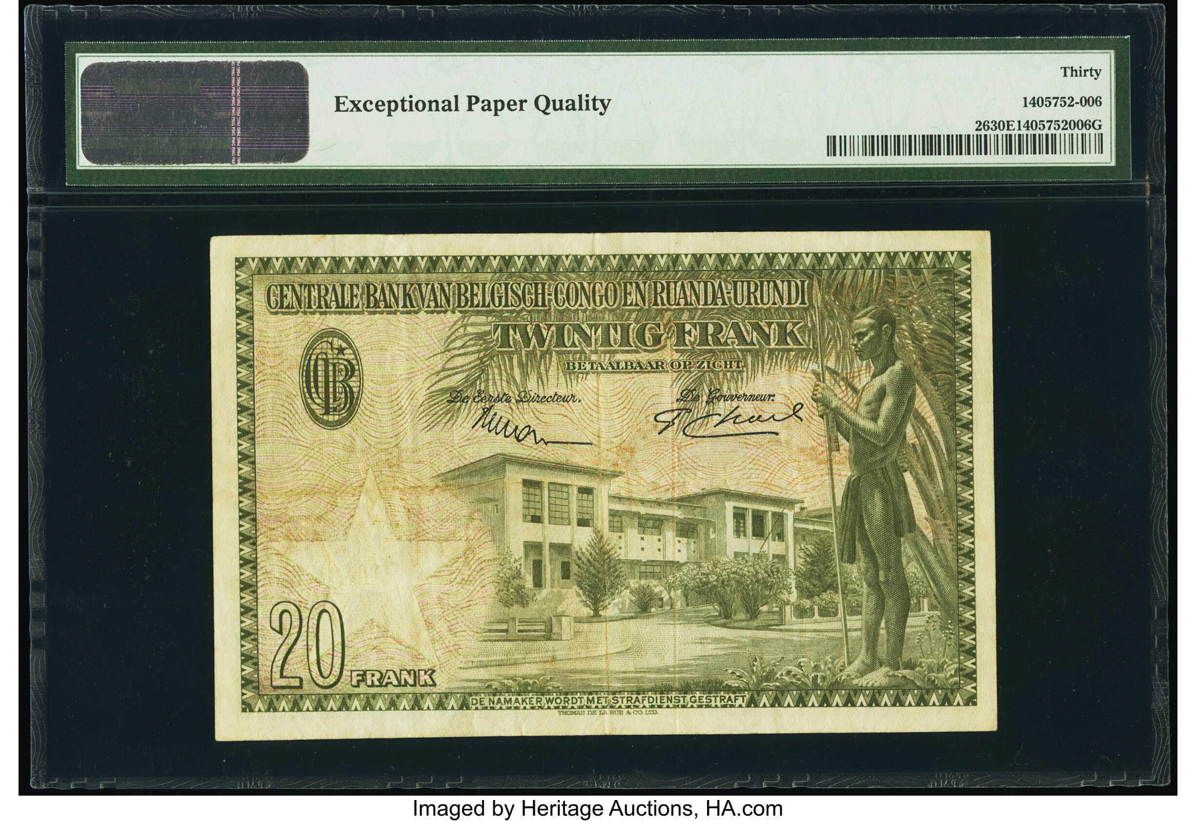 image for: Belgian Congo  20 francs(B306a)
