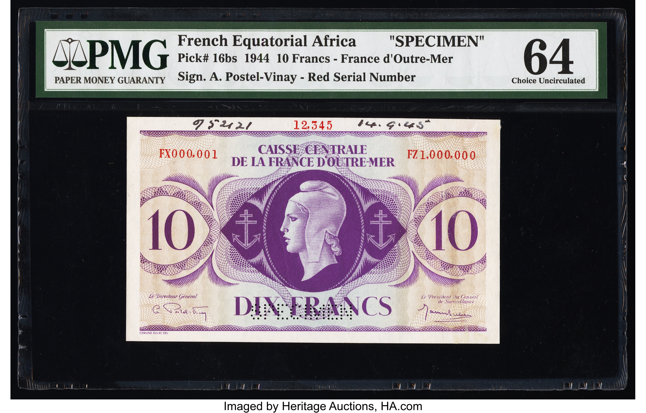 image for: French Equatorial Africa  10 francs(B402d)