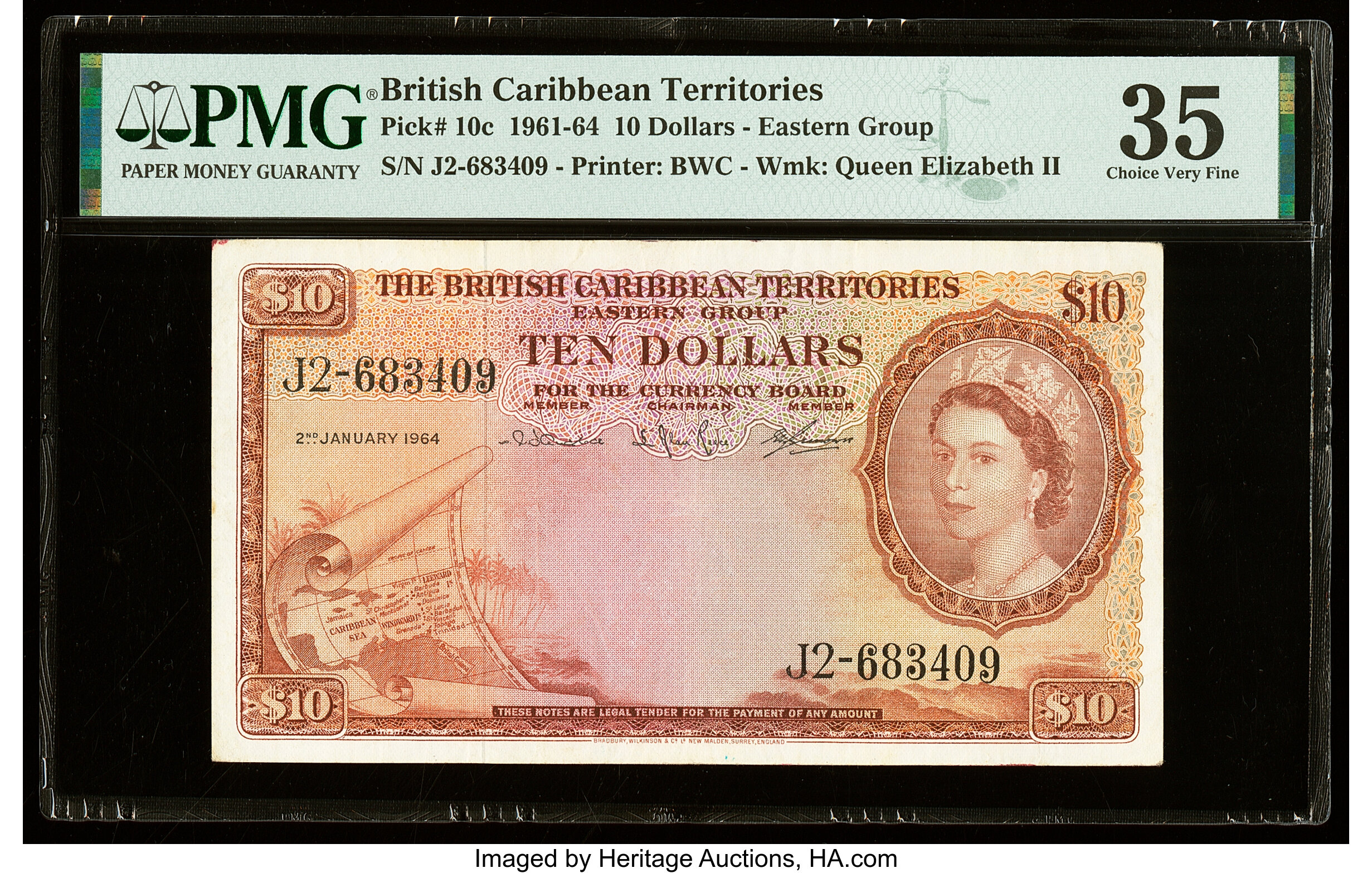 image for: British Caribbean Territories  10 dollars(B110hs)