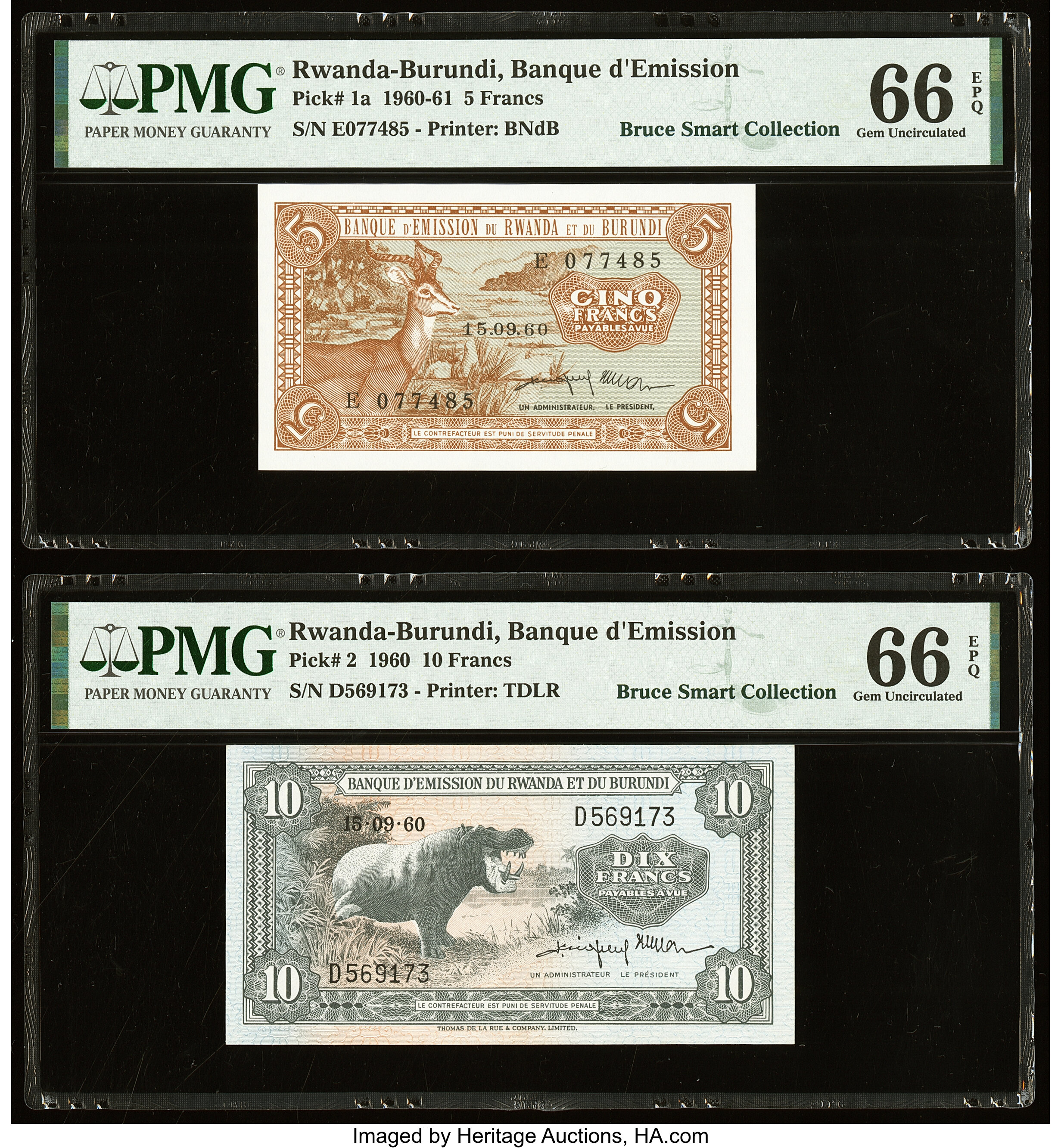 image for: Rwanda and Burundi  5 francs(B101as)