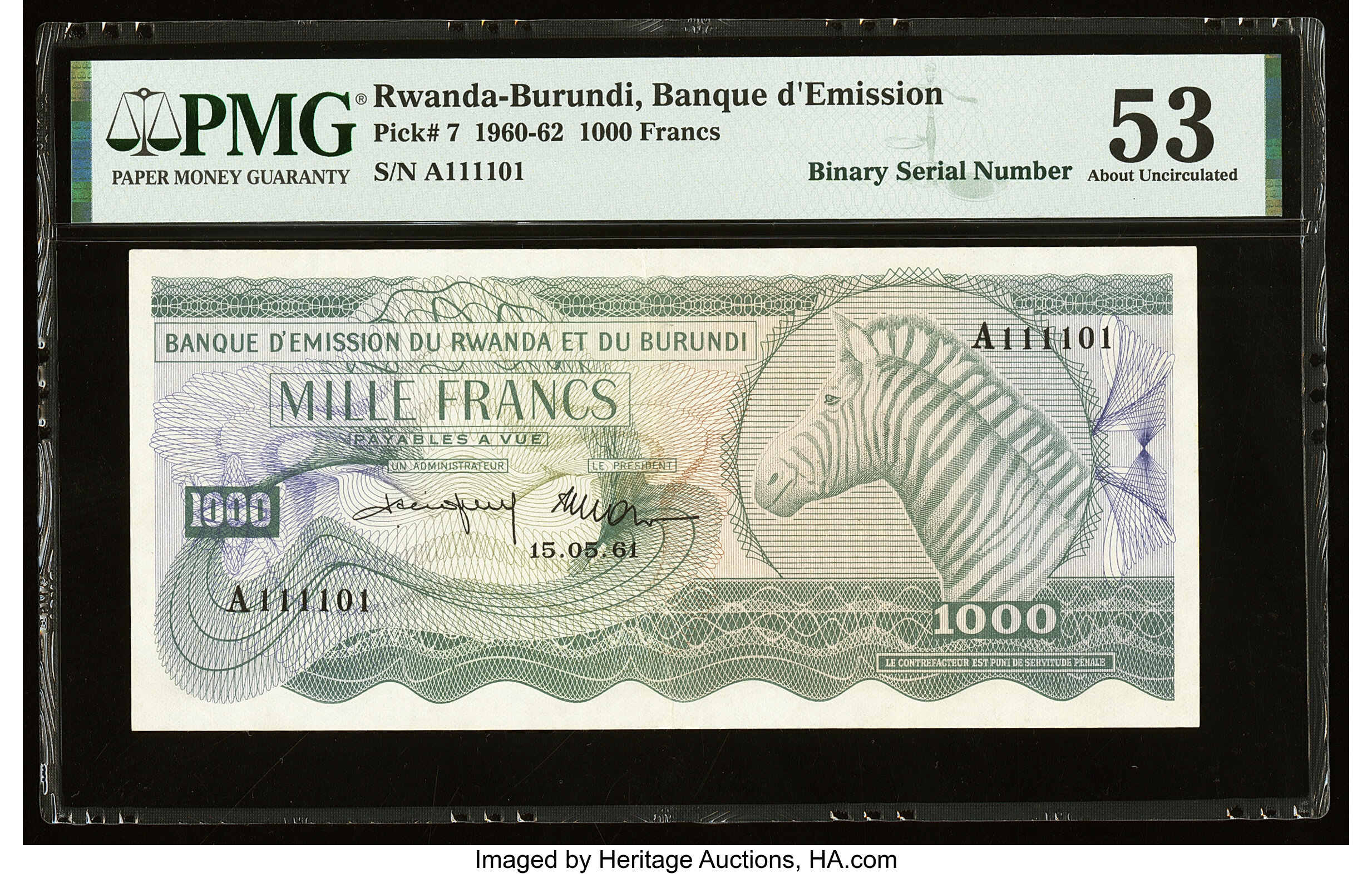image for: Rwanda and Burundi  1,000 francs(B107b)