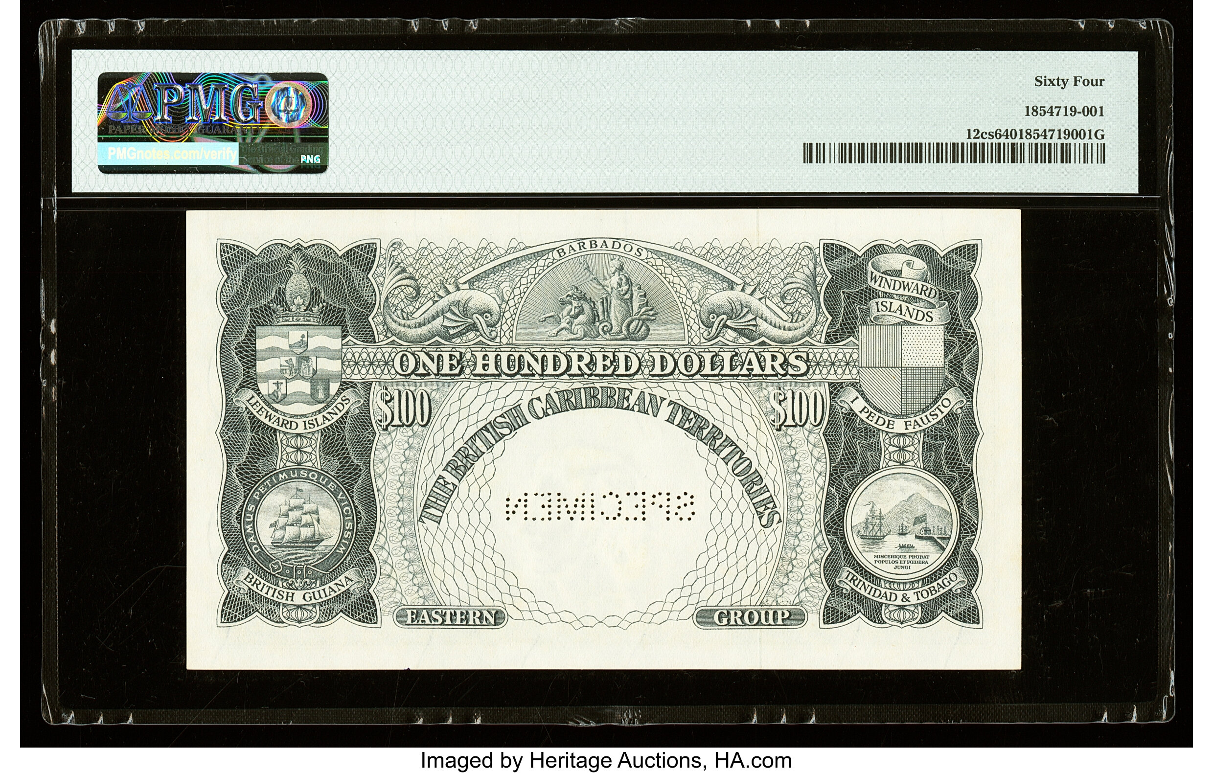 image for: British Caribbean Territories  100 dollars(B112bs)