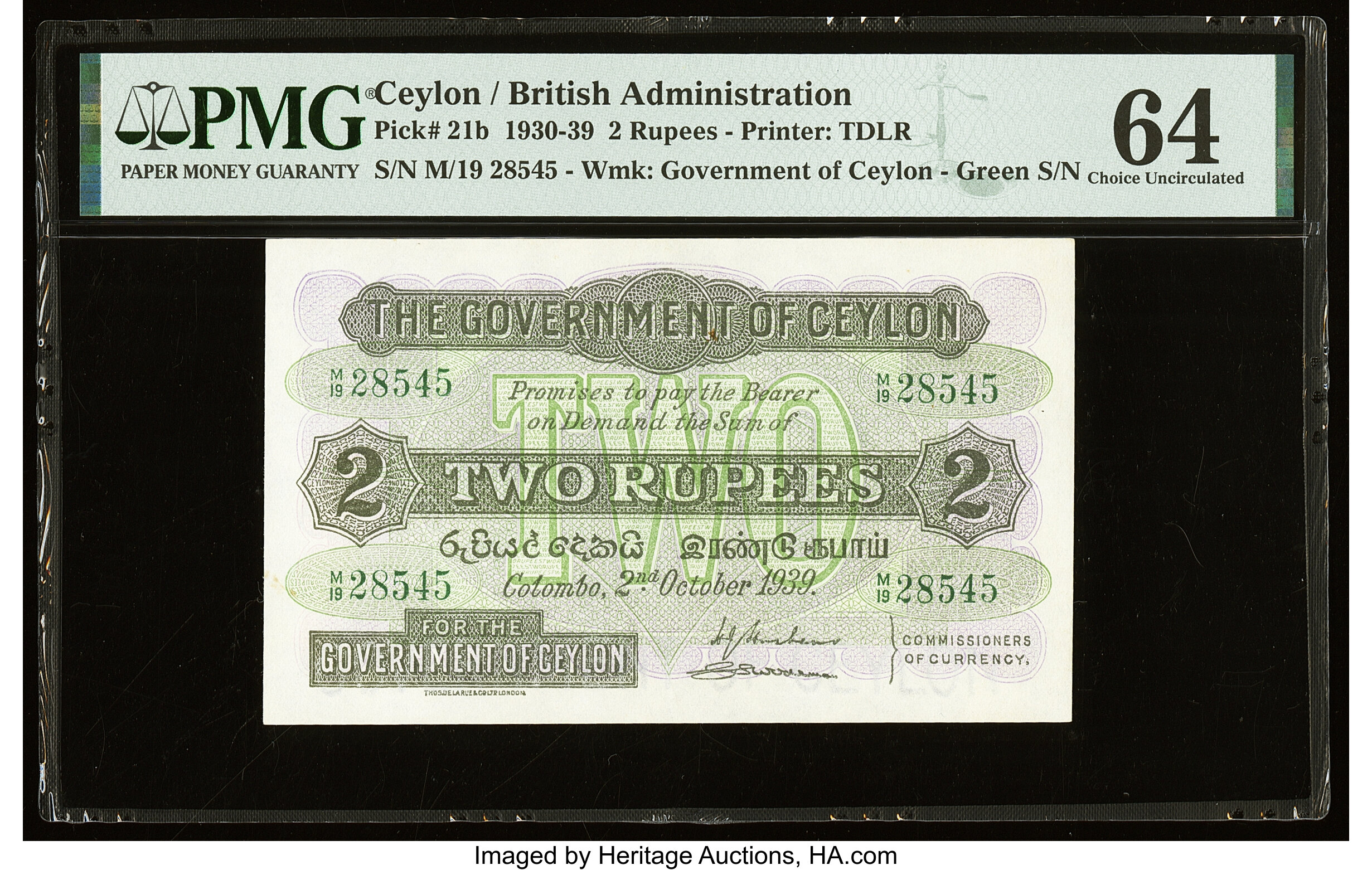 image for: Ceylon  2 rupees (B214d)