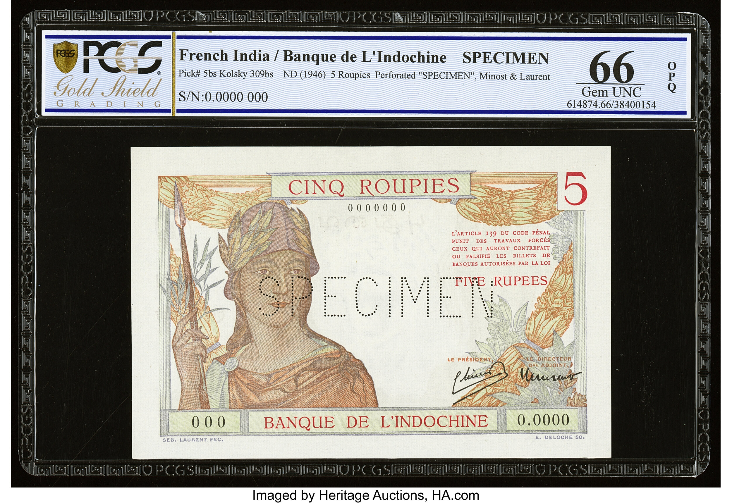 image for: French India  5 rupees(B108a)