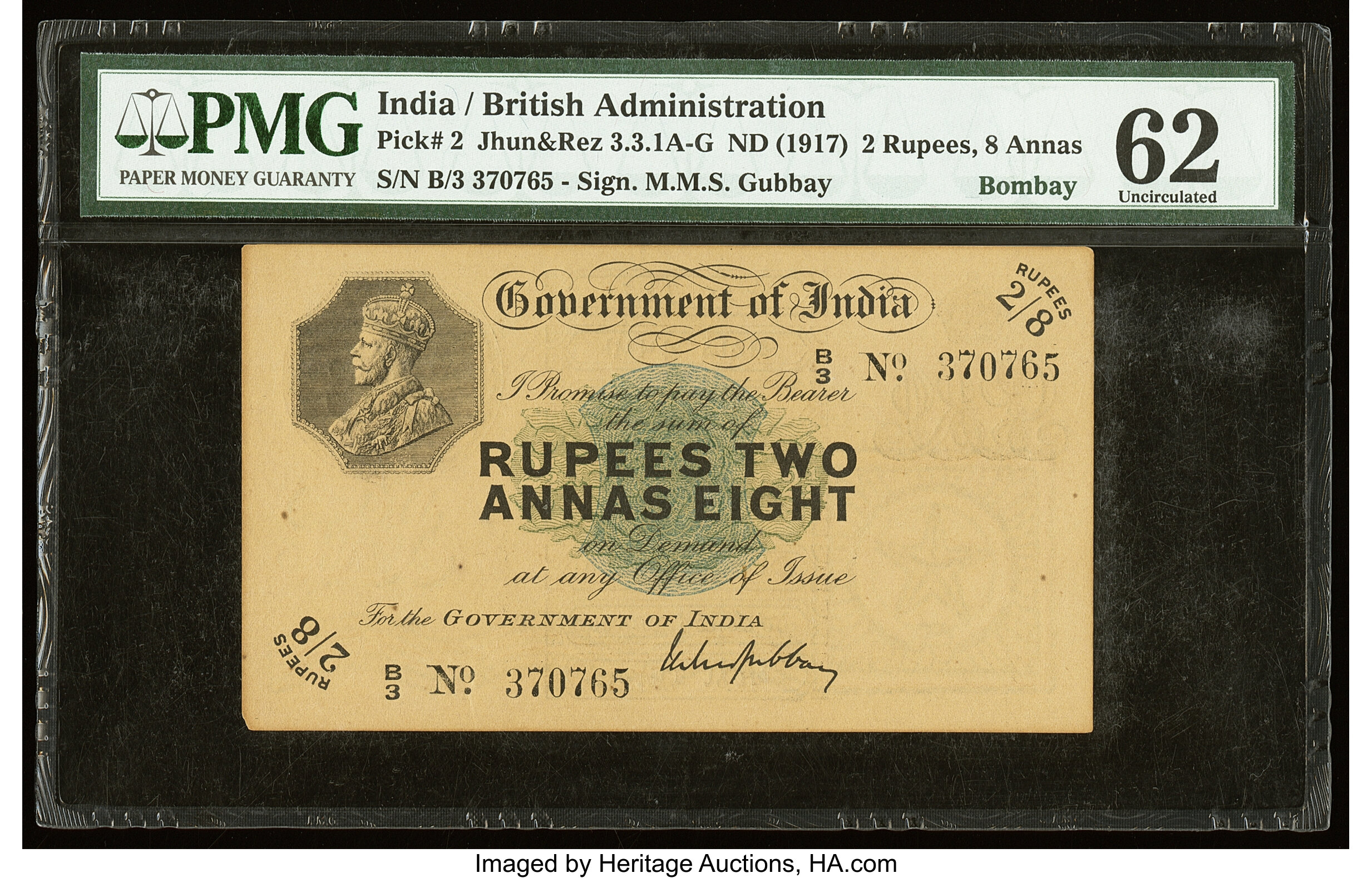 image for: India  2 rupees 8 annas(B136a3)
