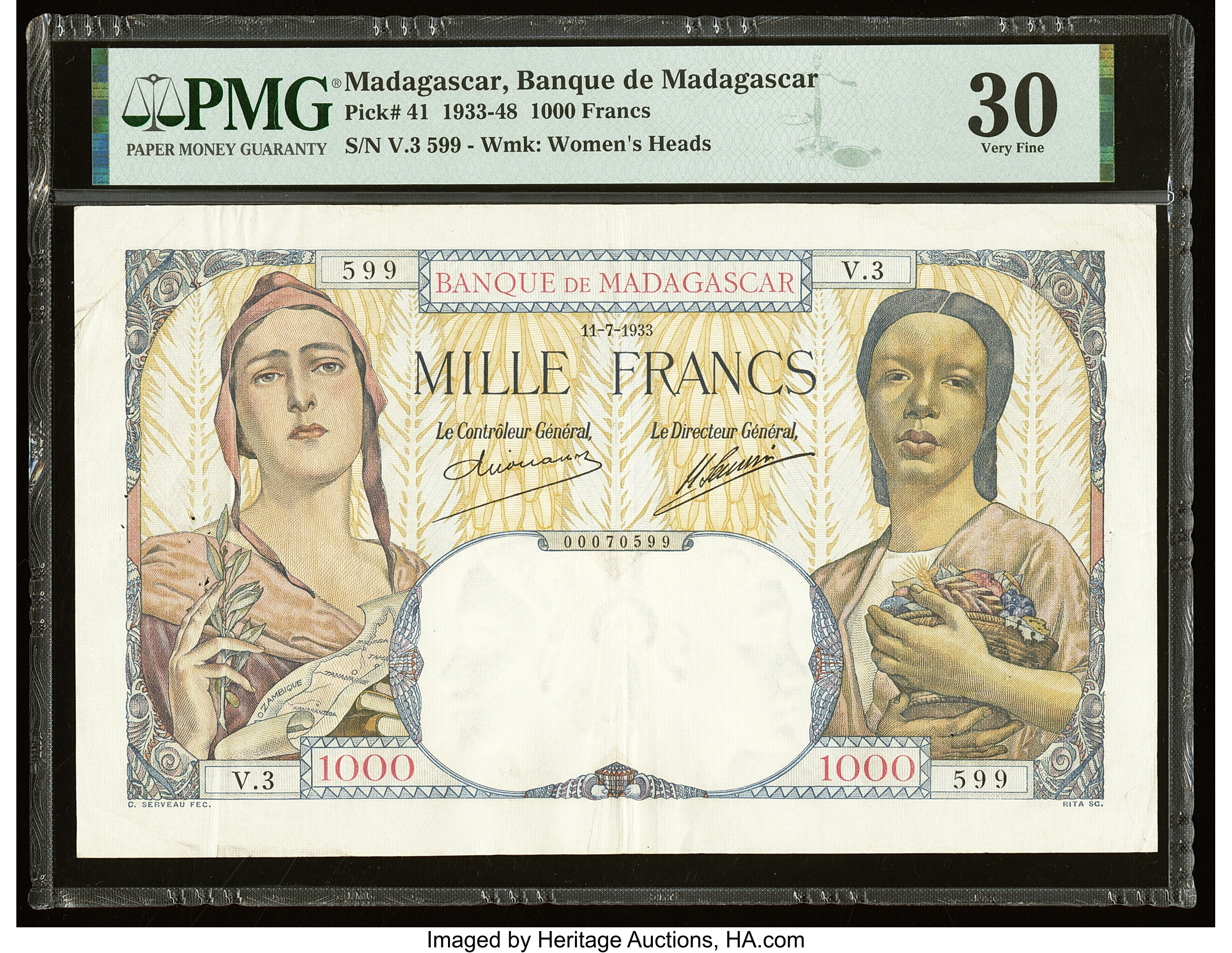 image for: Madagascar  1,000 francs(B208b)
