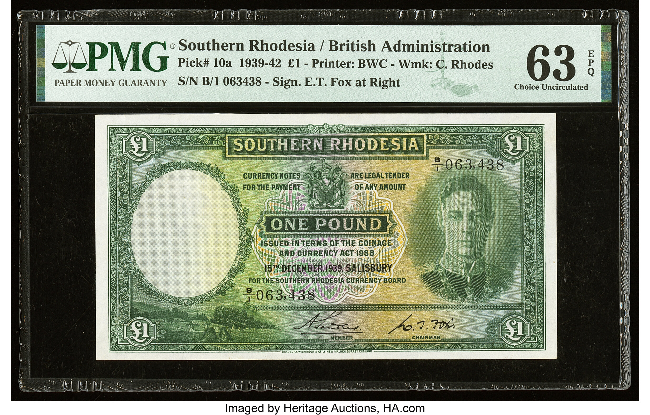 image for: Southern Rhodesia  1 pound (B104b1)