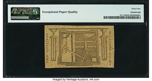 image for: New York January 6, 1776 (Water Works) 2s PMG Choice Uncirculated 64 EPQ....