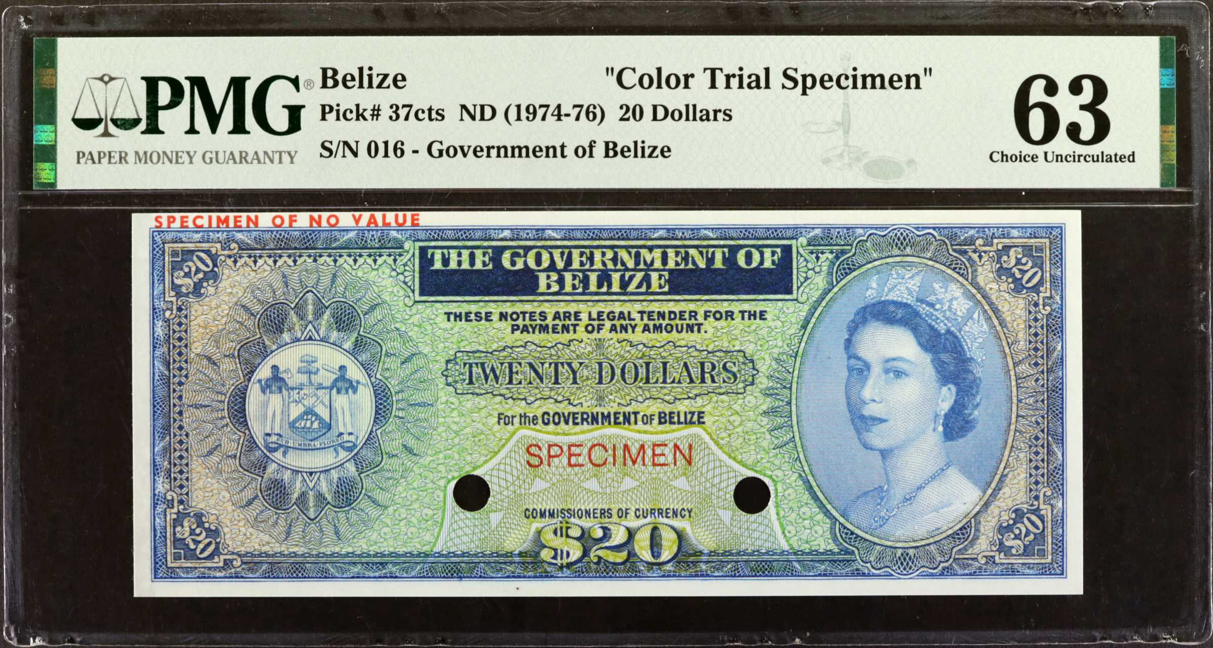 image for: Belize  20 dollars (B105a)