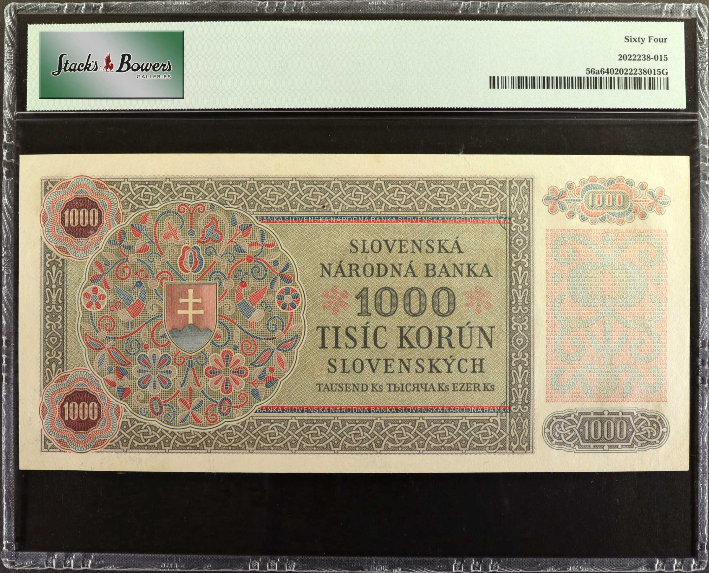 image for: Czechoslovakia  1,000 kor?n (B135a)