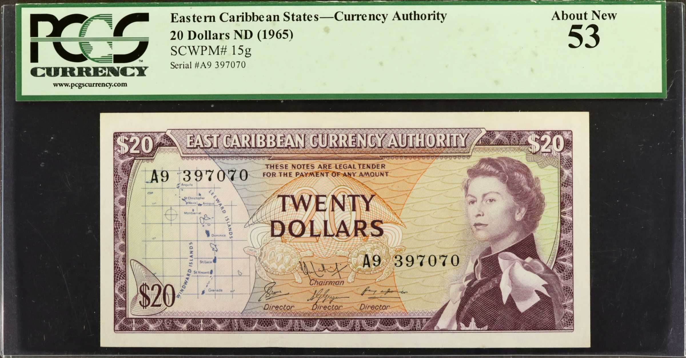 image for: East Caribbean States  20 dollars (B103b5)