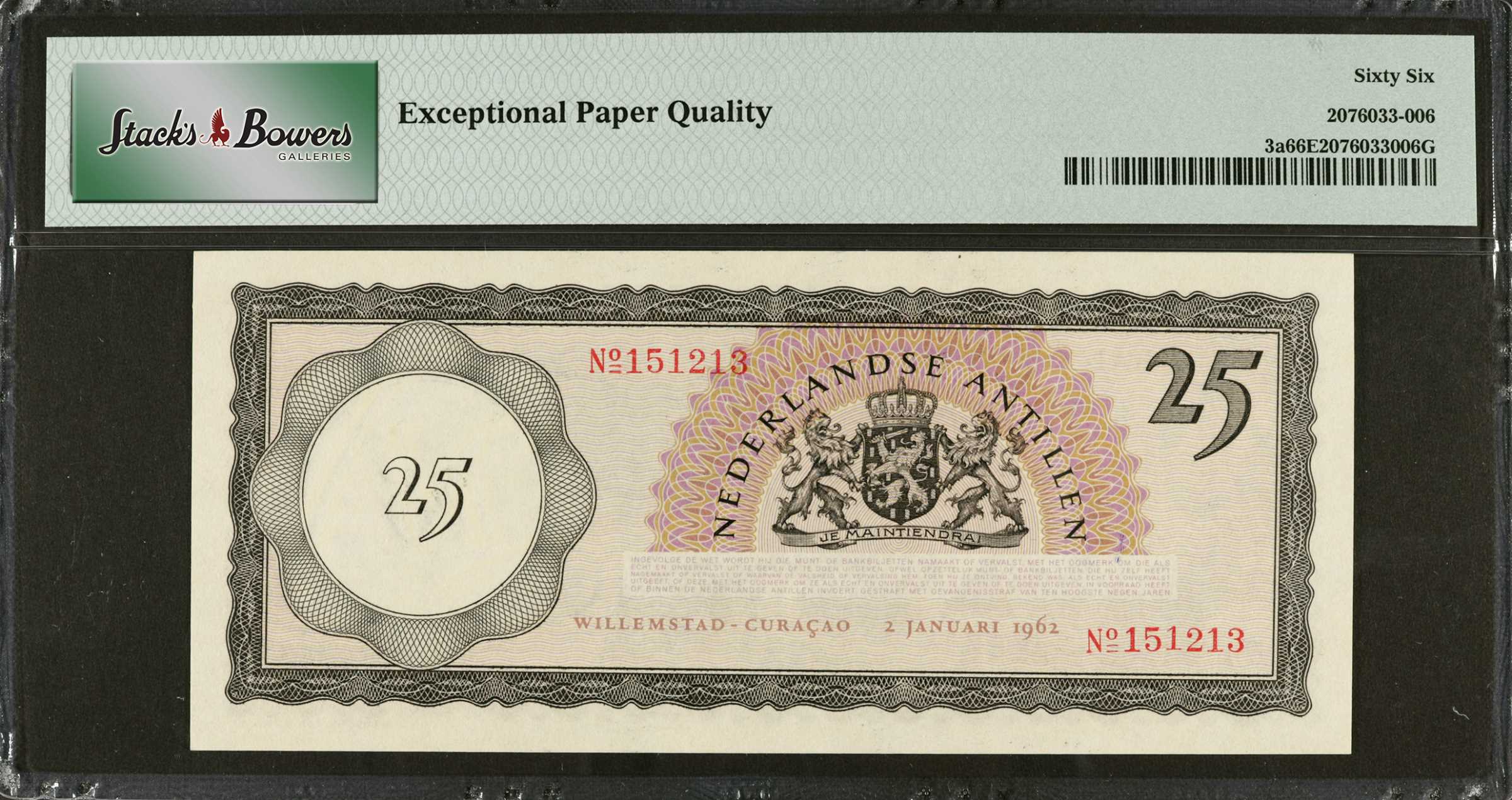 image for: Netherlands Antilles  25 gulden (guilders) (B203as)