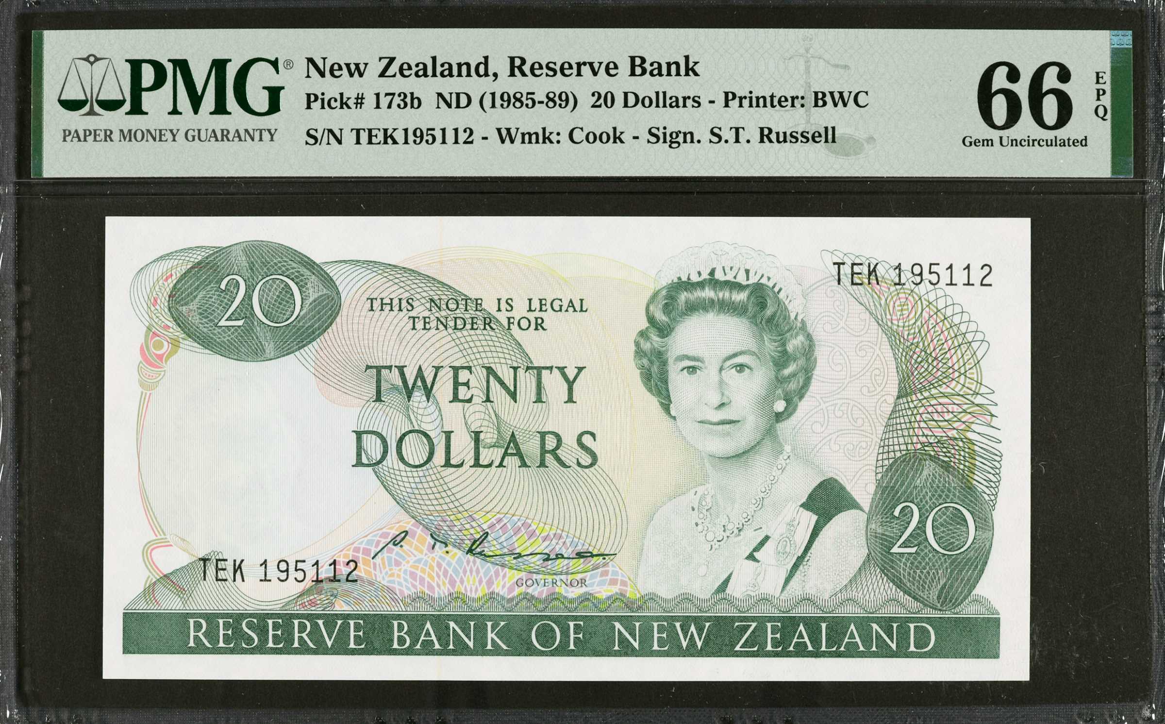 image for: New Zealand  20 dollars (B120bp)