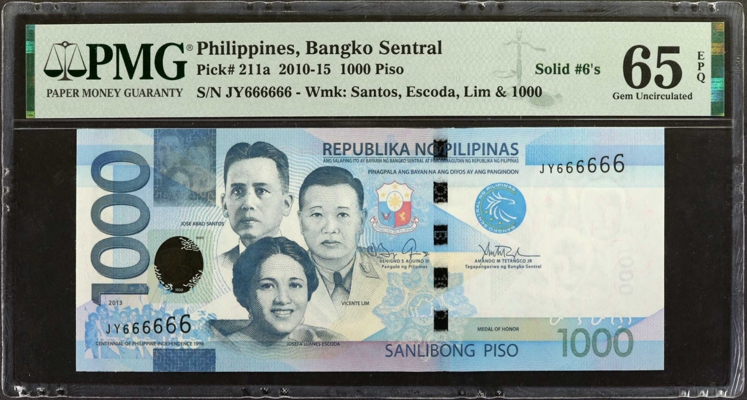 image for: Philippines  1,000 piso (pesos) (B1083b)