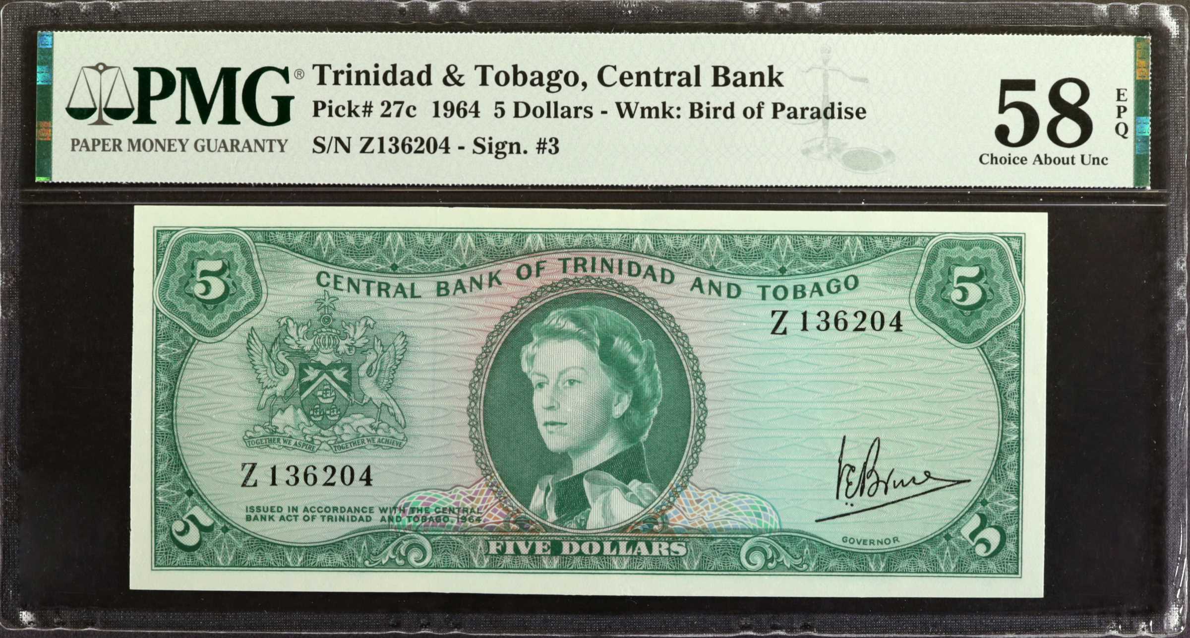 image for: Trinidad and Tobago  5 dollars (B202p)