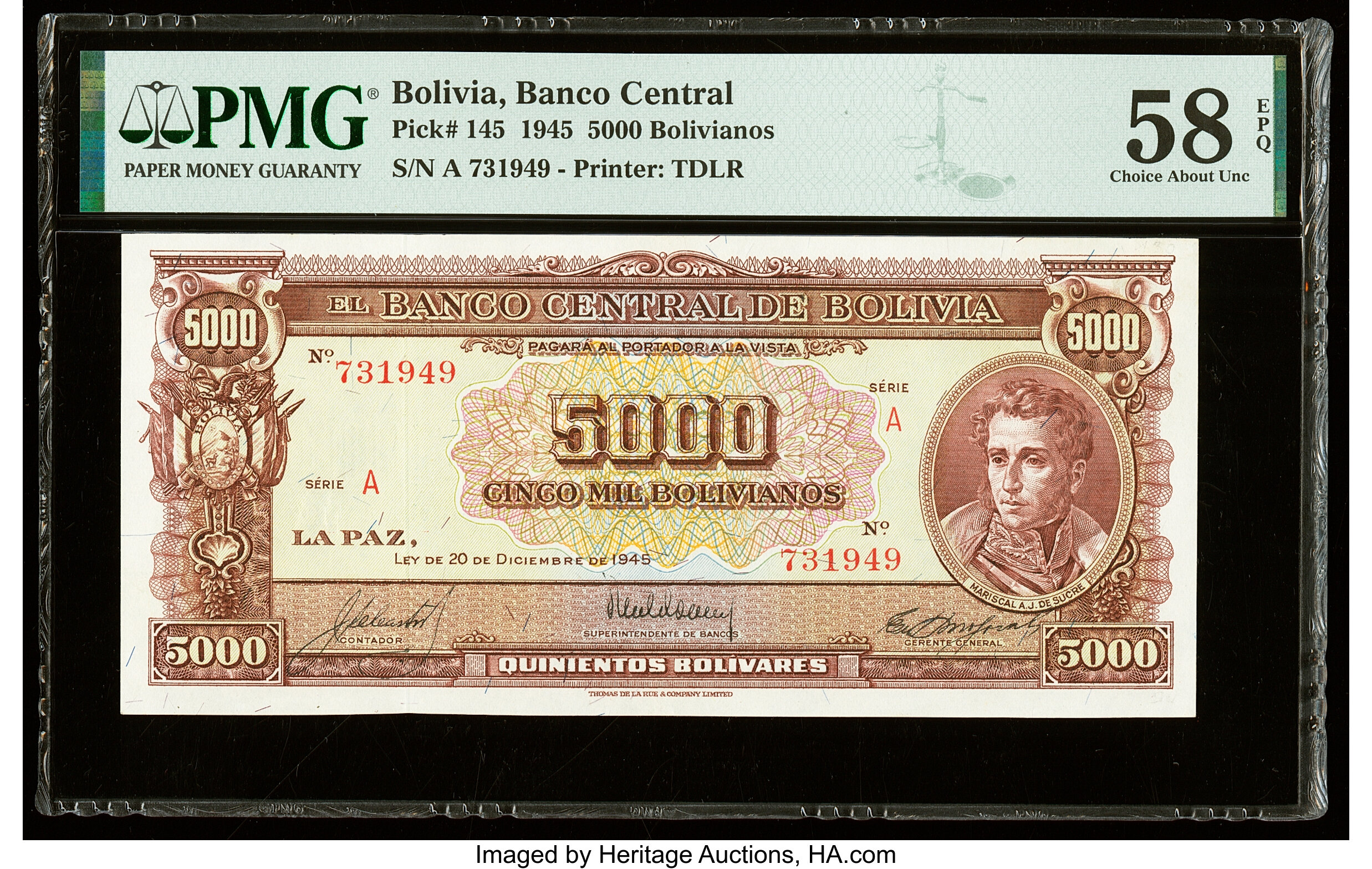 image for: Bolivia  5,000 bolivianos = 500 bol?vares(B334s2)