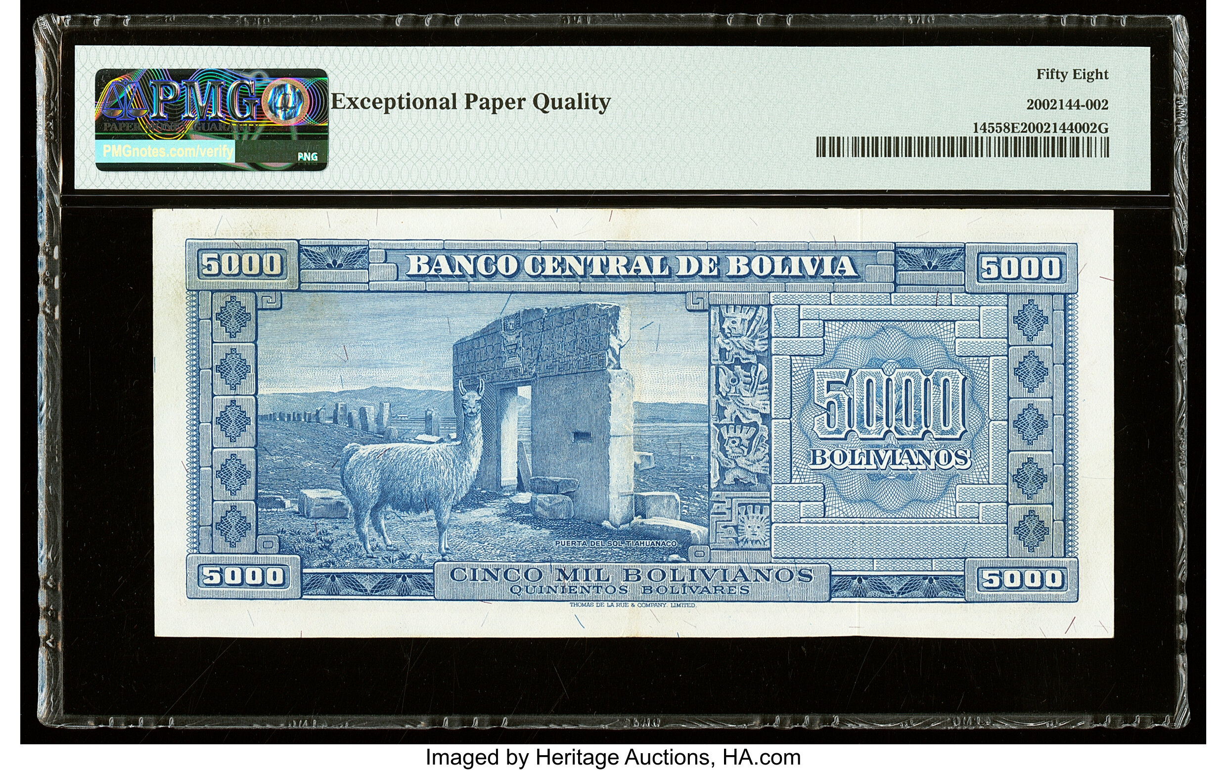 image for: Bolivia  5,000 bolivianos = 500 bol?vares(B334a)