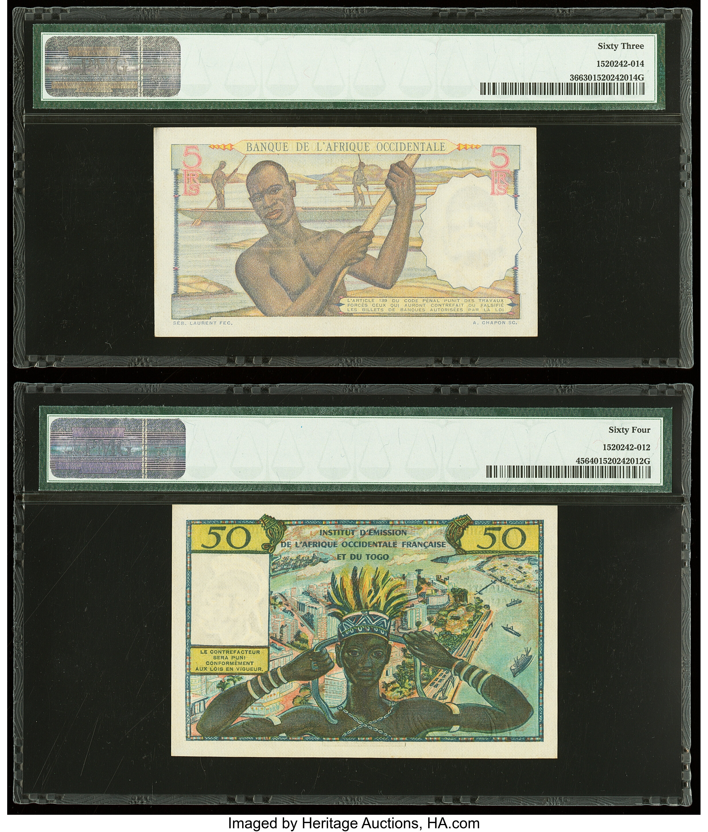 image for: French West Africa  5 francs(B120e)