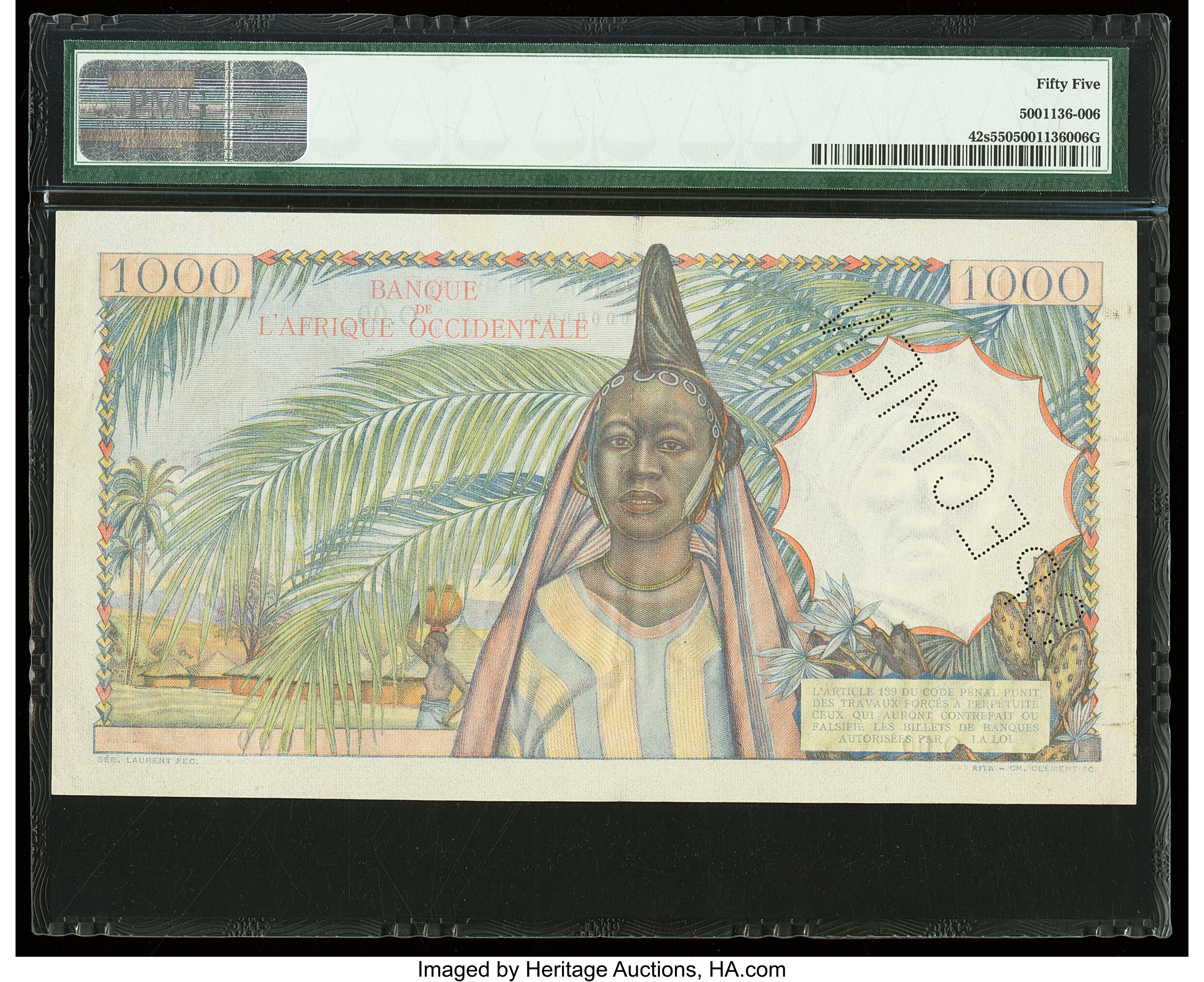 image for: French West Africa  1,000 francs(B126c)
