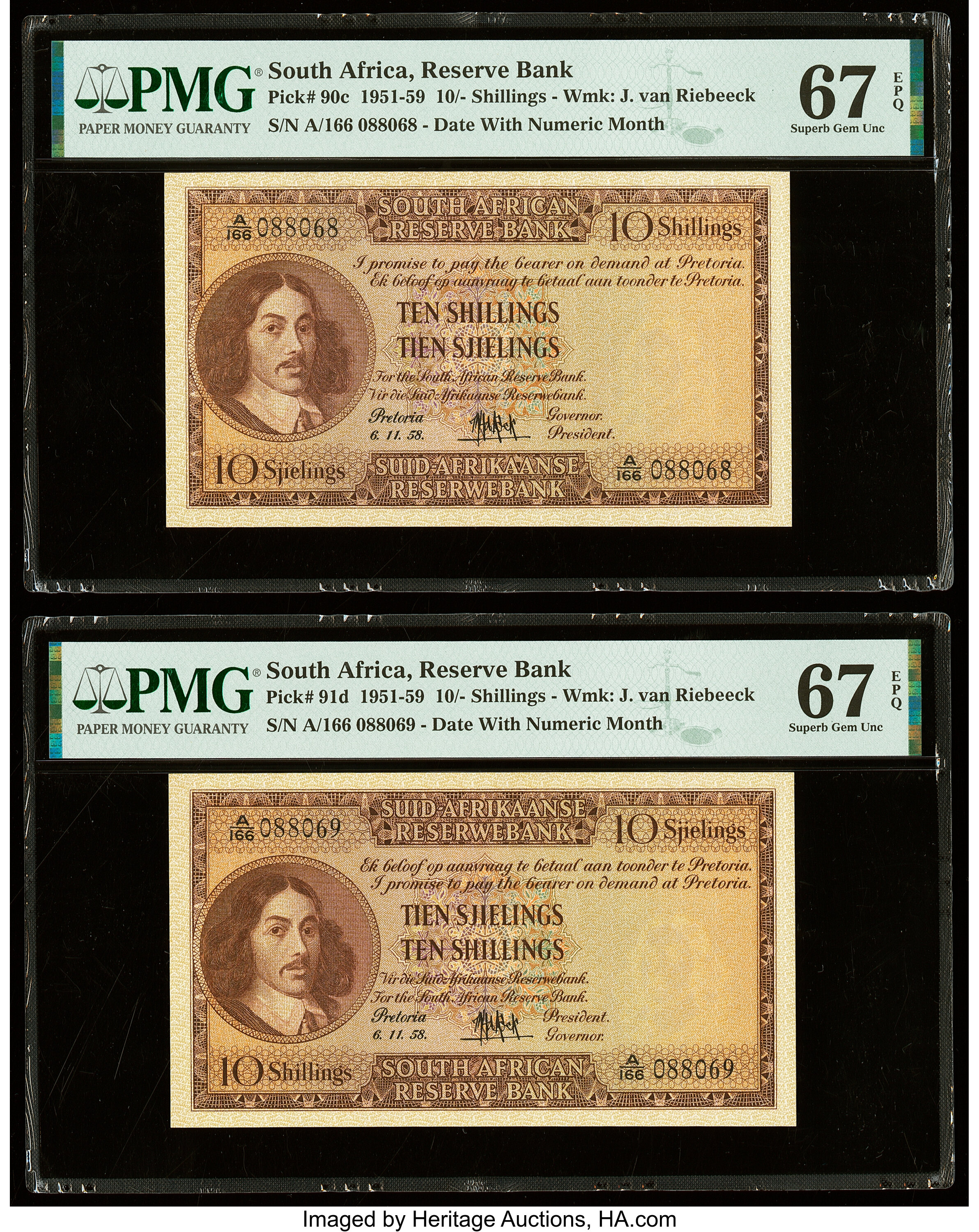 image for: South Africa  10 shillings (B719c)