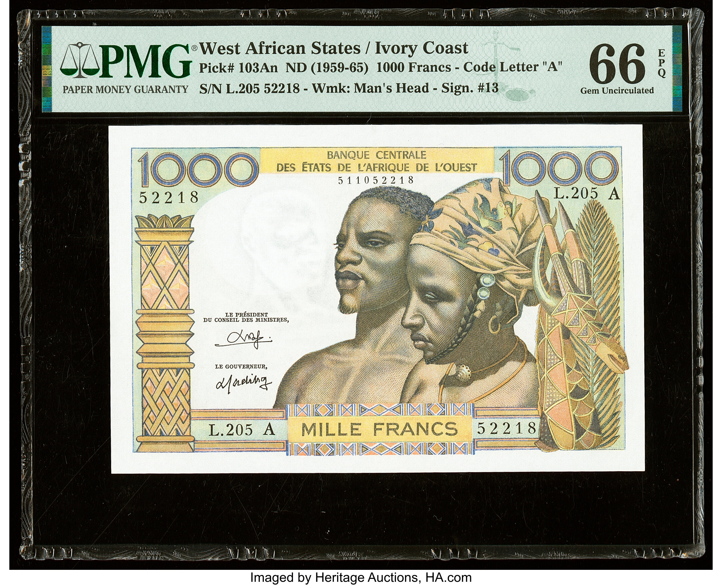 image for: West African States  1,000 francs (B108Aa)